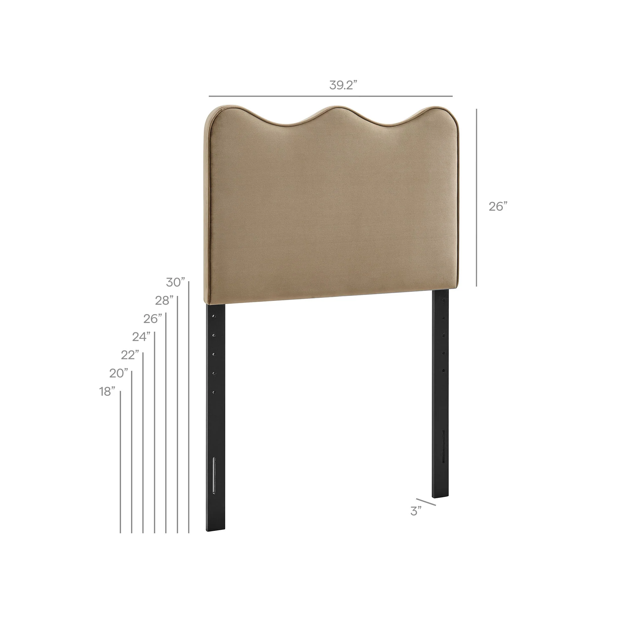 Athena Stain-Resistant Performance Velvet Twin Size Headboard by Modway - Image 64