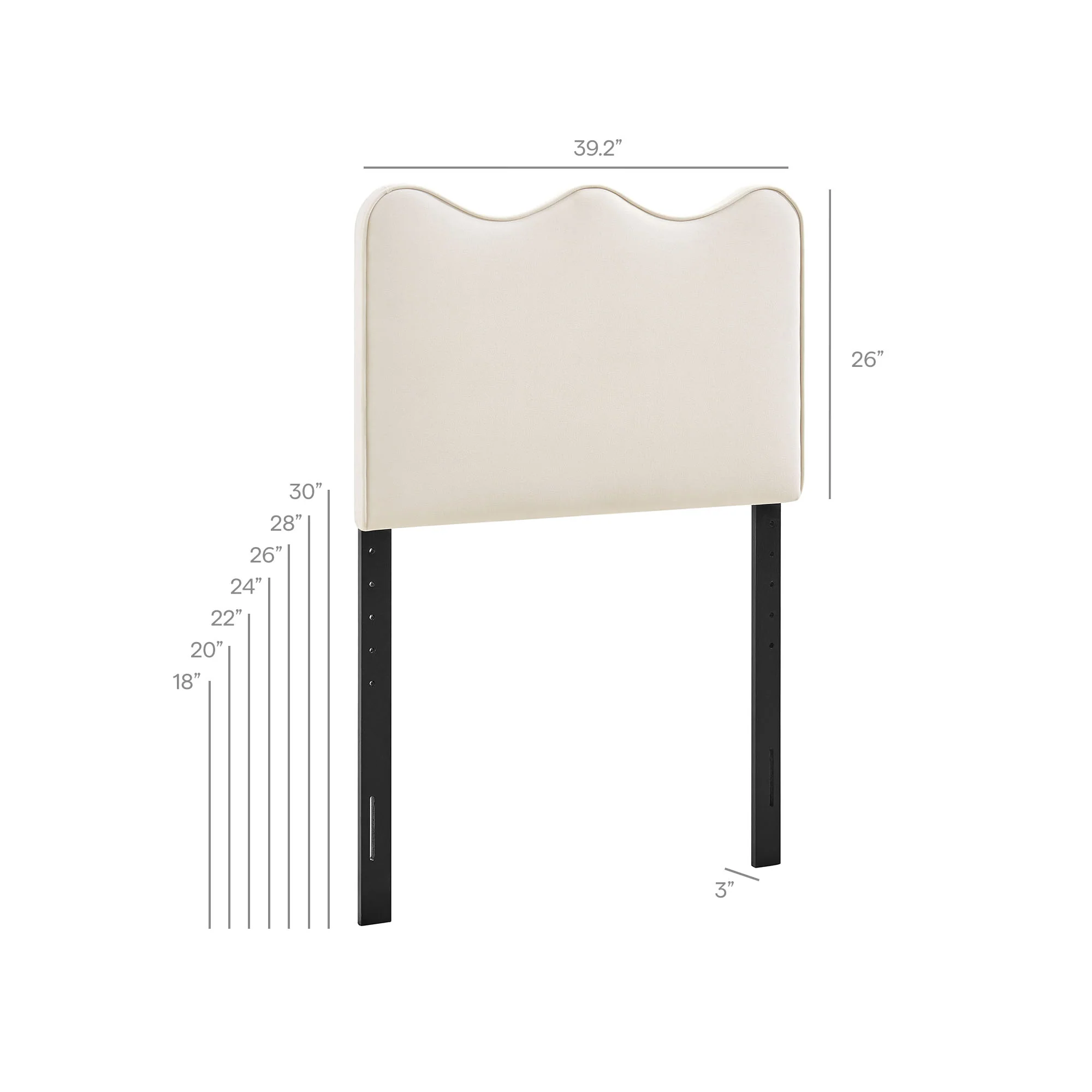 Athena Stain-Resistant Performance Velvet Twin Size Headboard by Modway - Image 8