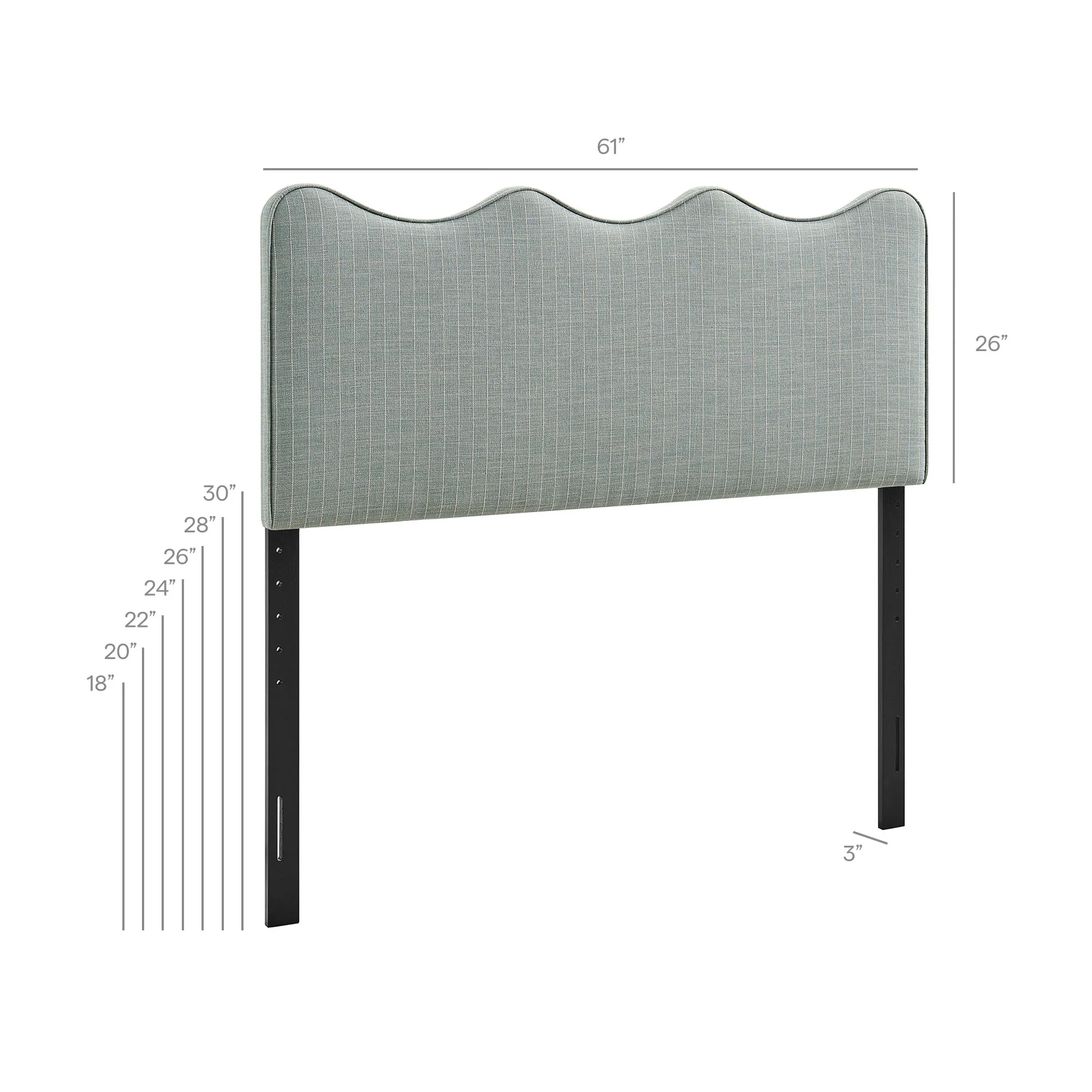 Athena Striped Fabric Upholstered Queen Size Headboard by Modway - Image 25