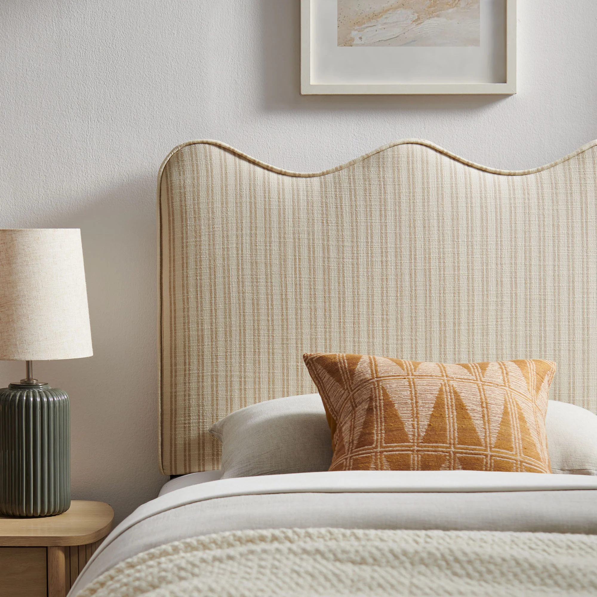 Athena Striped Fabric Upholstered Twin Size Headboard by Modway - Image 13