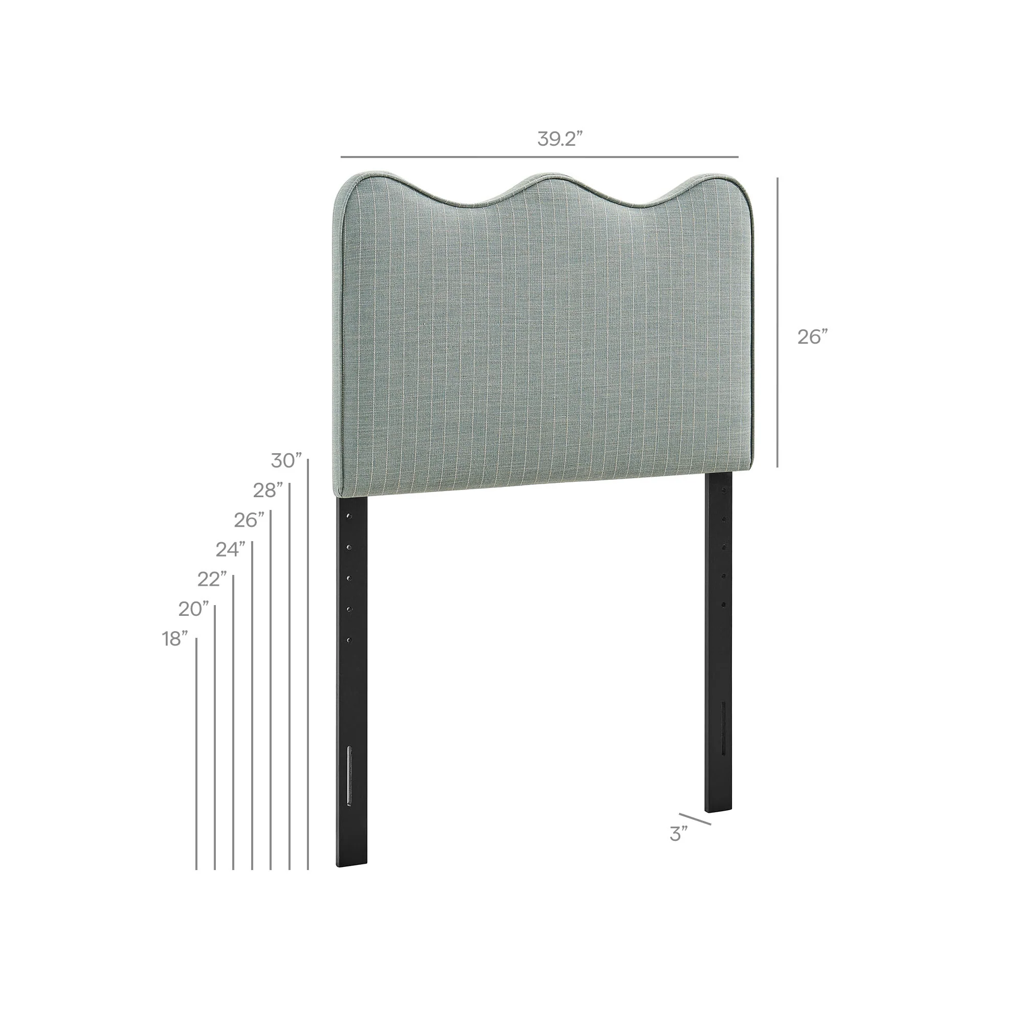 Athena Striped Fabric Upholstered Twin Size Headboard by Modway - Image 24