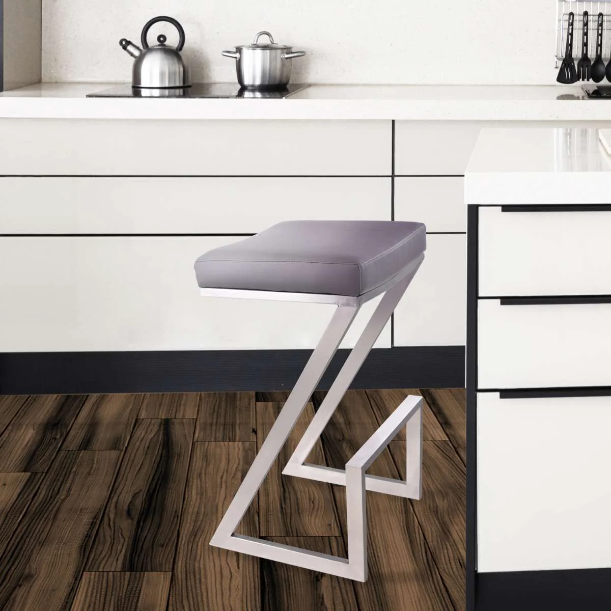 Atlantis 30" Bar Height Backless Black Bar Stool By Armen Living - Image 5