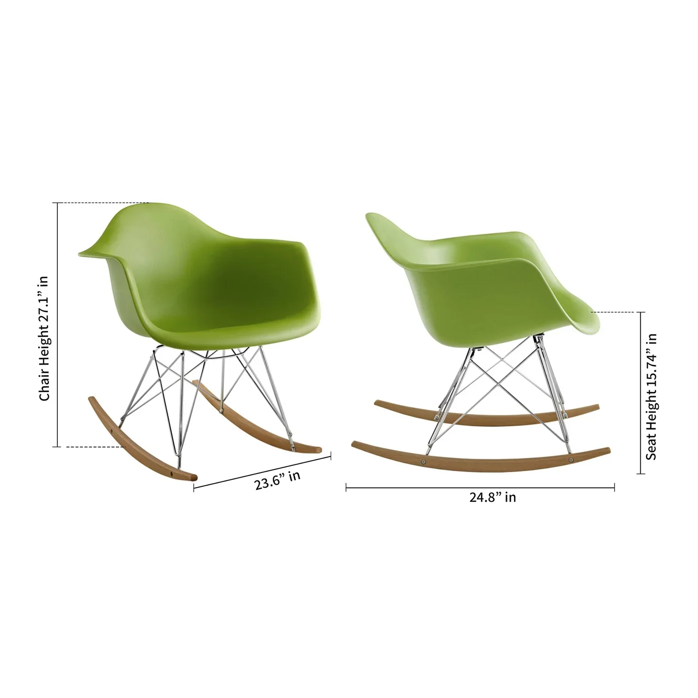 Atoll Rocker Chair, Blue By World Modern Design - Image 7