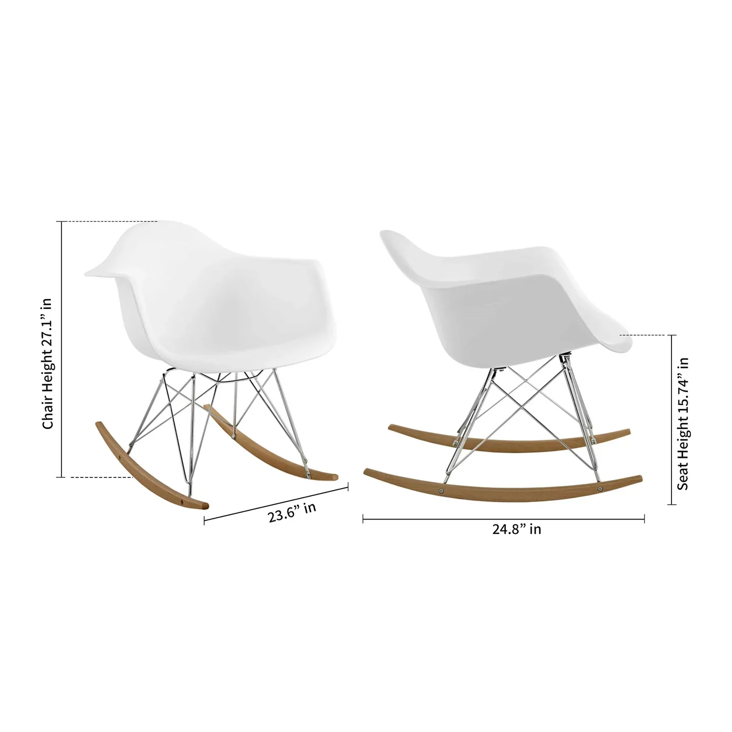 Atoll Rocker Chair, Red By World Modern Design - Image 9