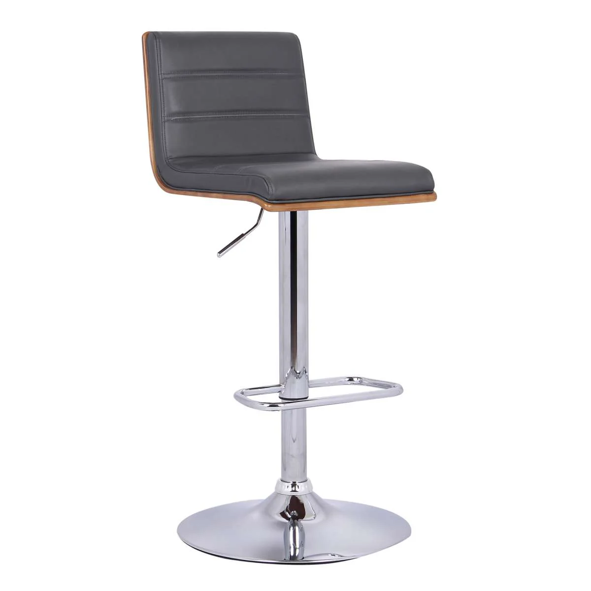 Aubrey Adjustable Height Swivel Bar Stool with Walnut Wood By Armen Living - Image 14