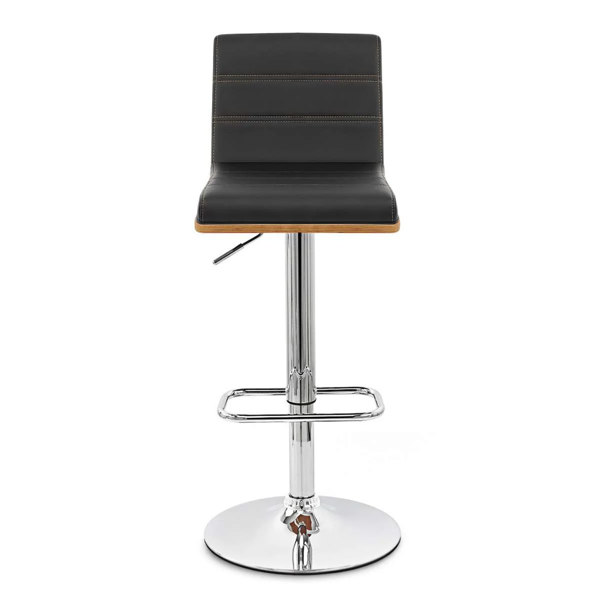 Aubrey Adjustable Height Swivel Bar Stool with Walnut Wood By Armen Living - Image 3