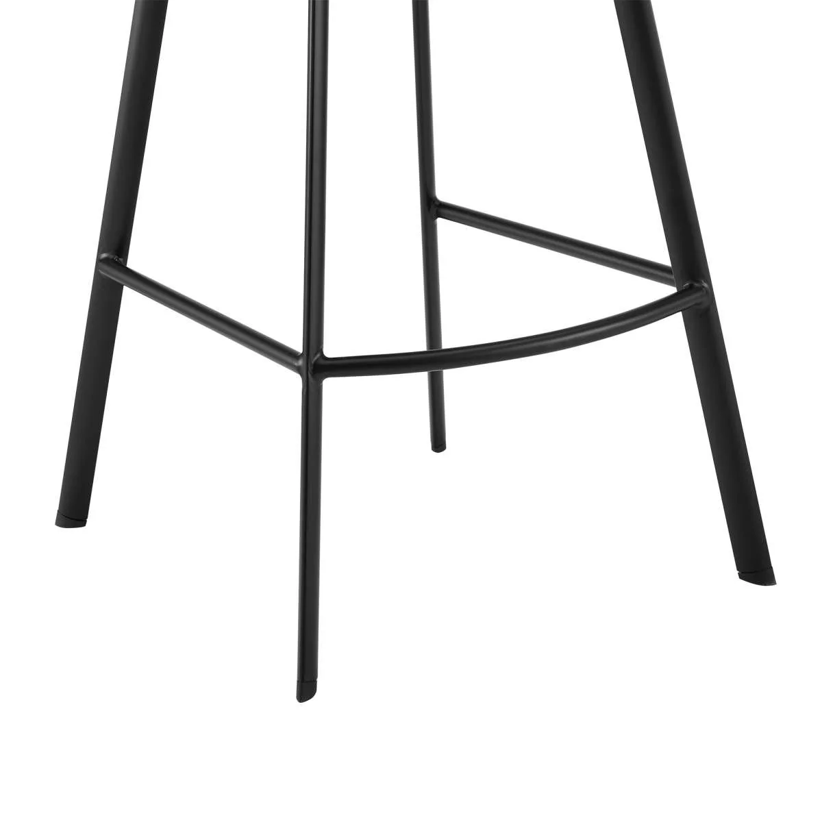 Aura Gray Faux Leather and Black Metal Swivel 30" Bar Stool By Armen Living - Image 7