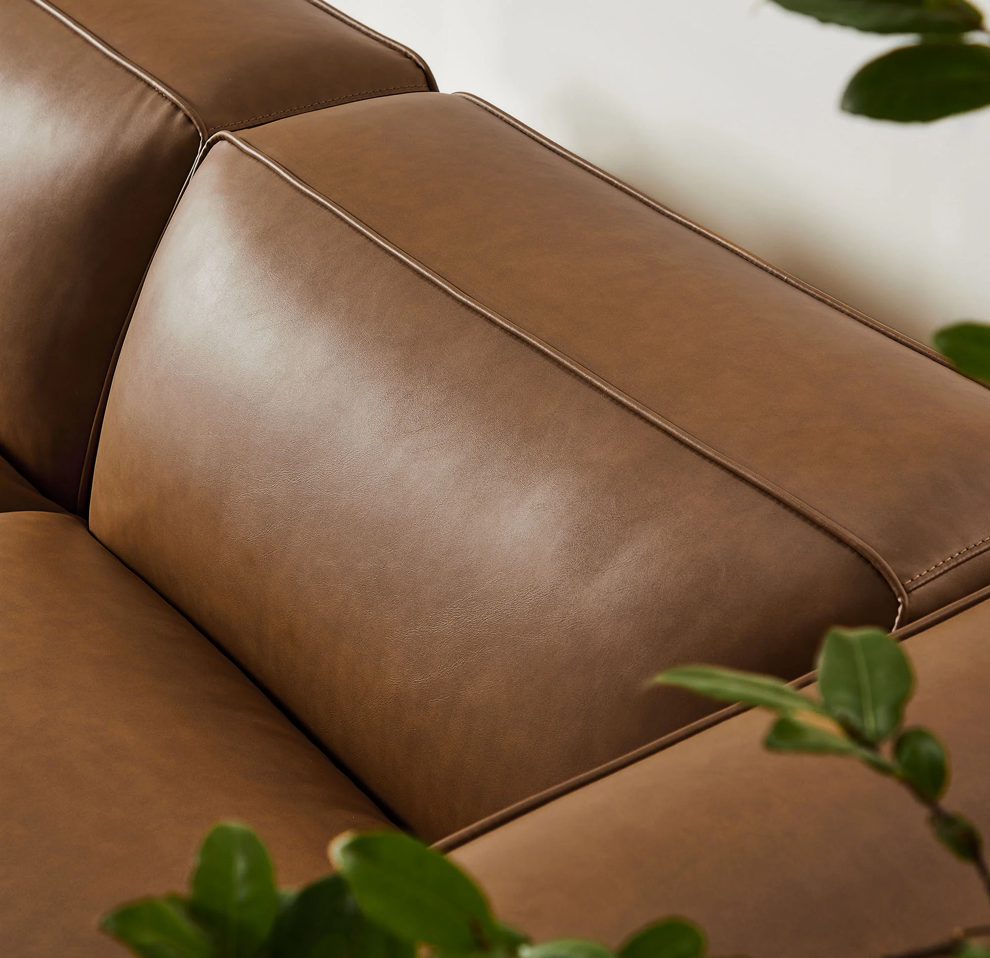 Auren 3-Piece Upholstered Vegan Leather Modular Loveseat with Ottoman by Modway - Image 11