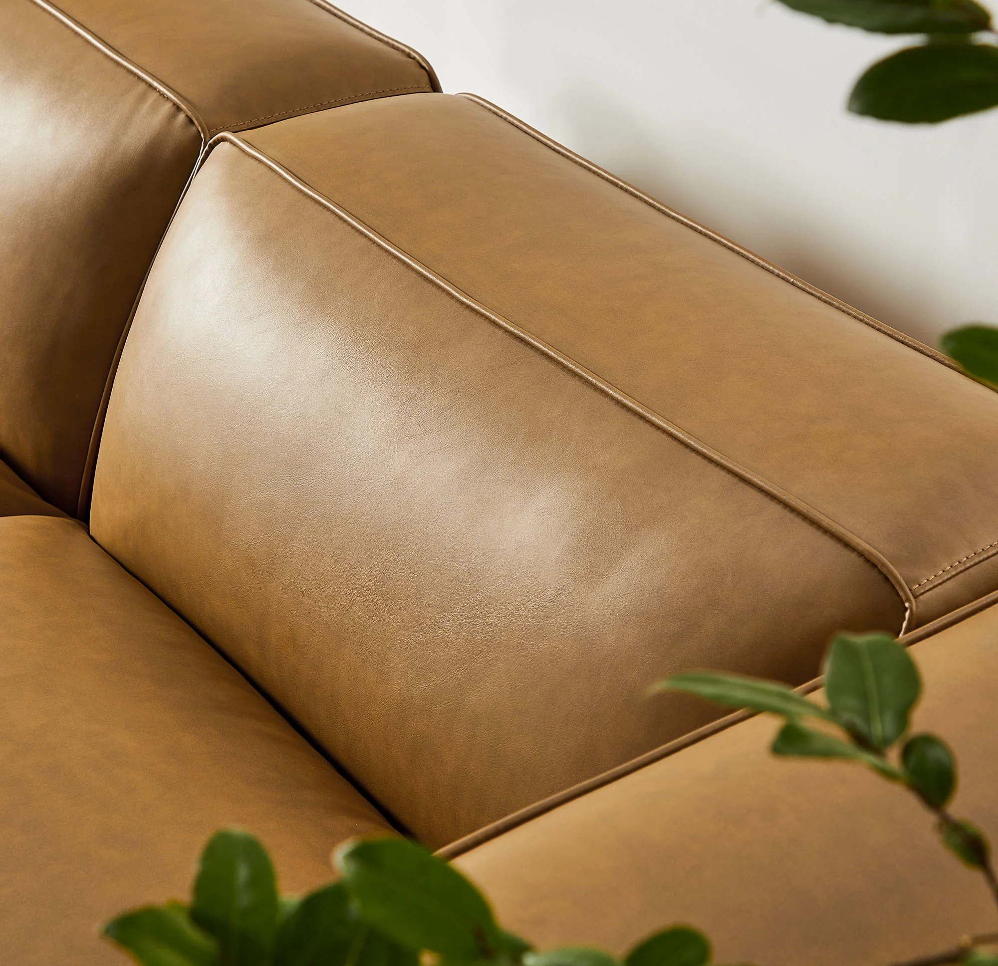 Auren 3-Piece Upholstered Vegan Leather Modular Loveseat with Ottoman by Modway - Image 4