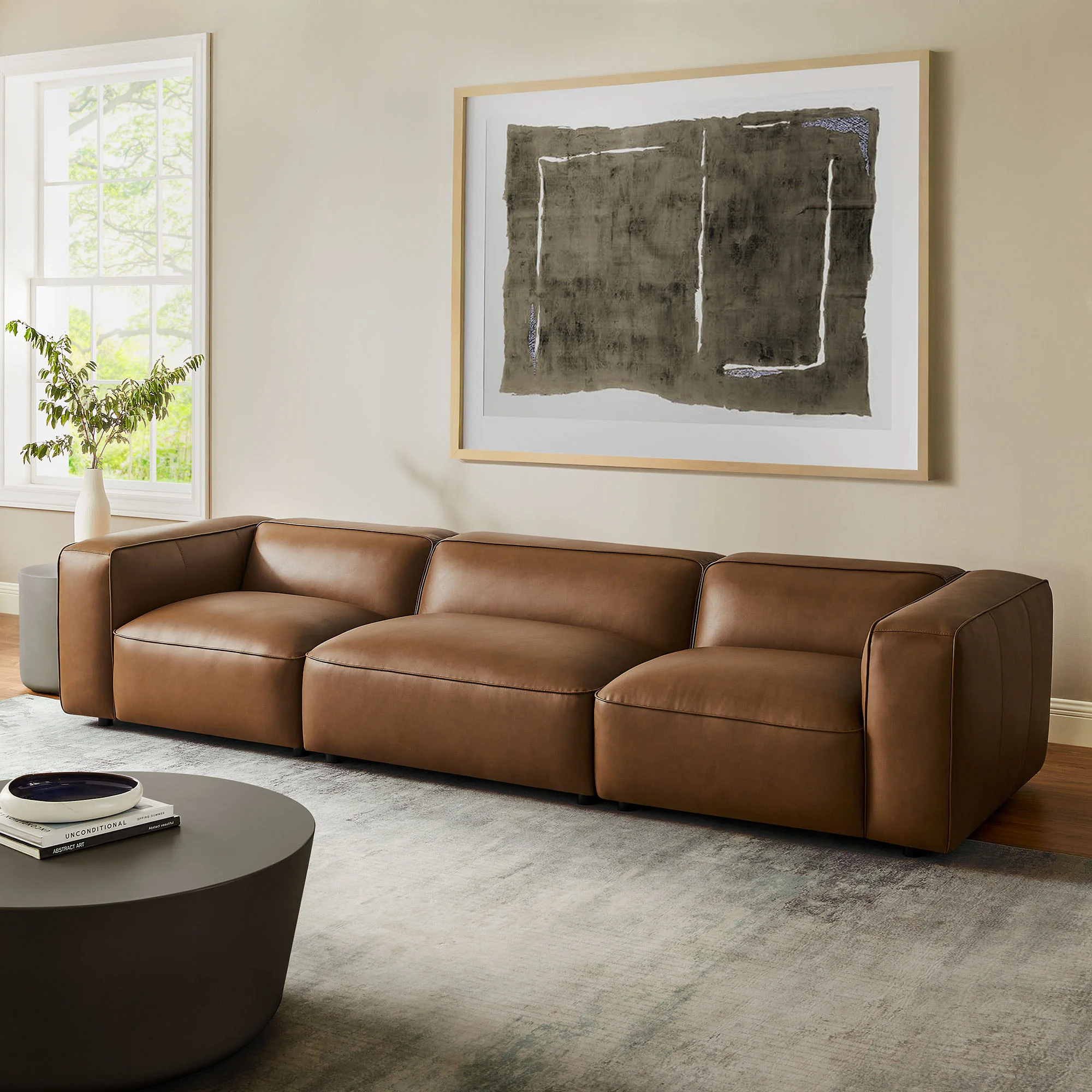 Auren 3-Piece Upholstered Vegan Leather Modular Sofa by Modway - Image 12