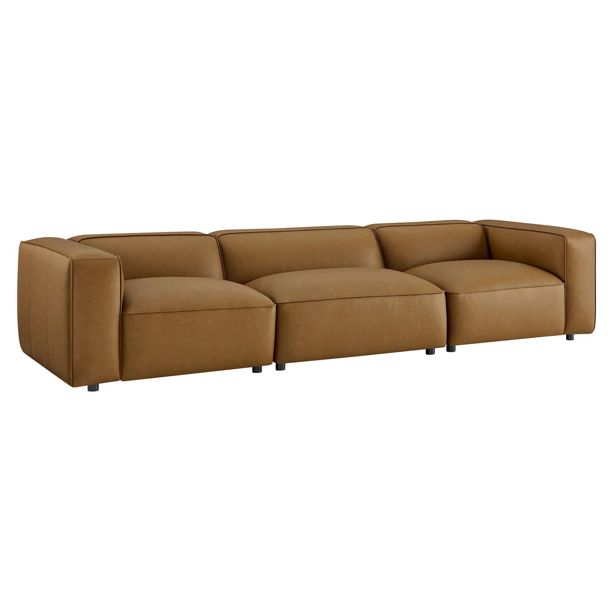 Auren 3-Piece Upholstered Vegan Leather Modular Sofa by Modway - Image 2