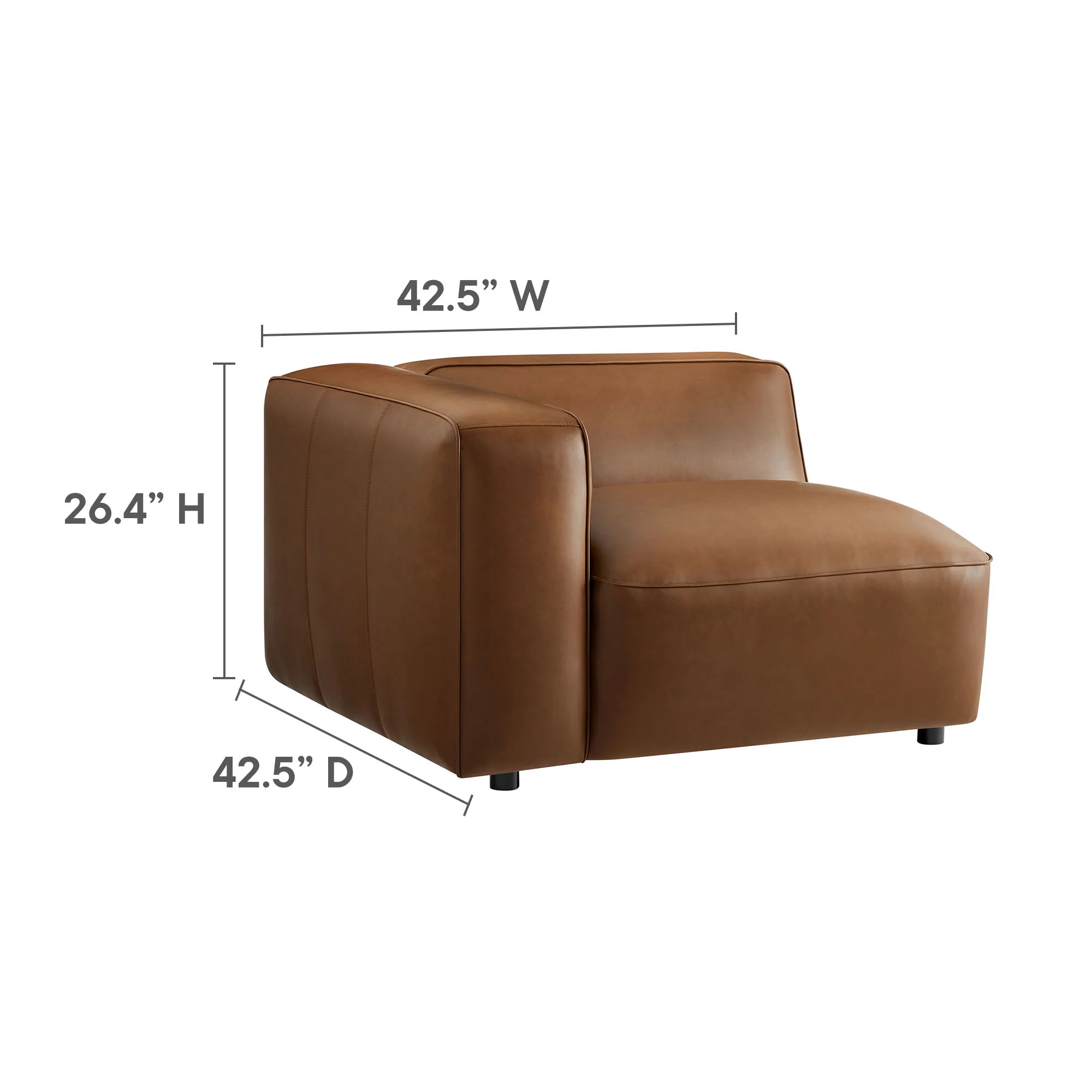 Auren 4-Piece Vegan Leather Modular Sofa Set by Modway - Image 15