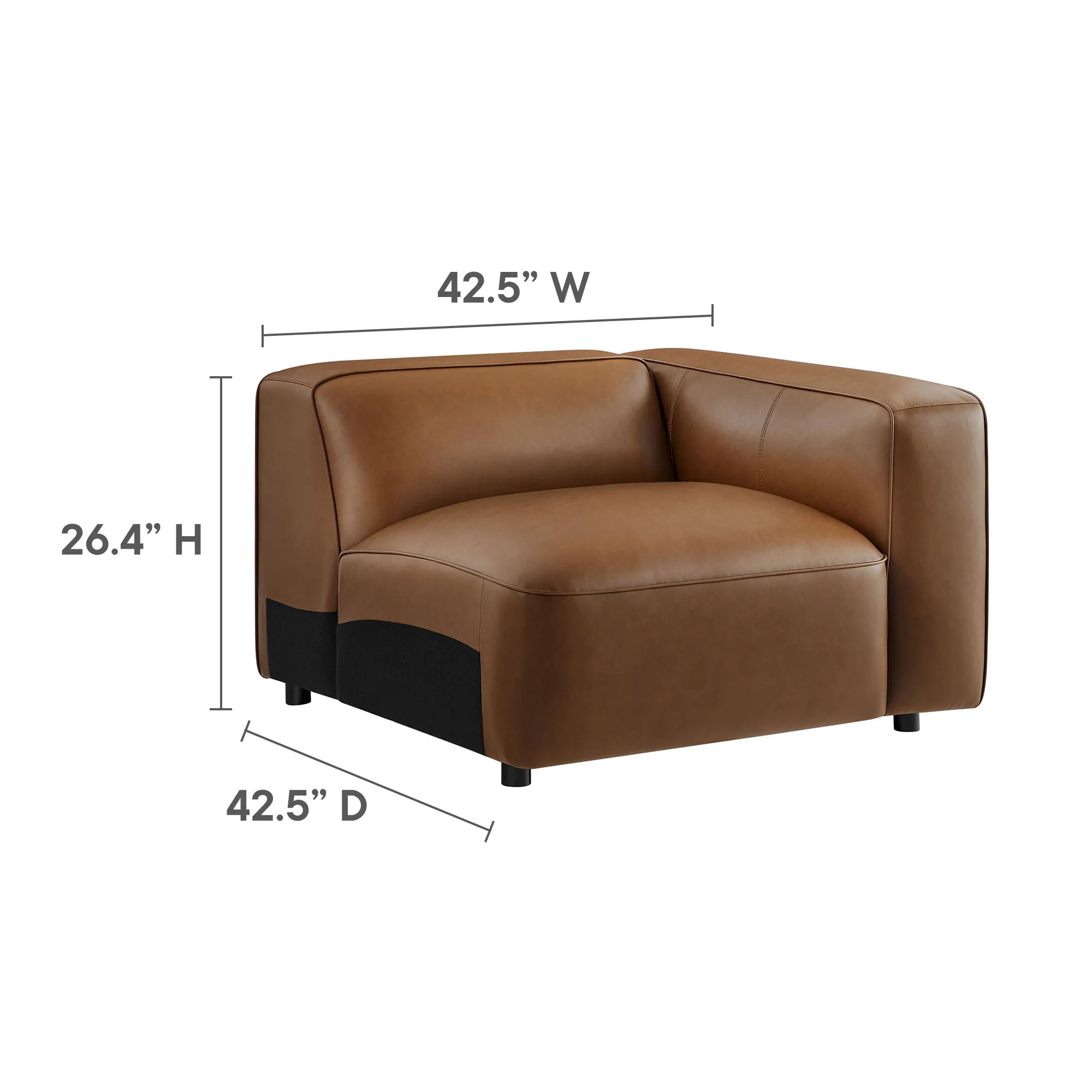 Auren 4-Piece Vegan Leather Modular Sofa Set by Modway - Image 17