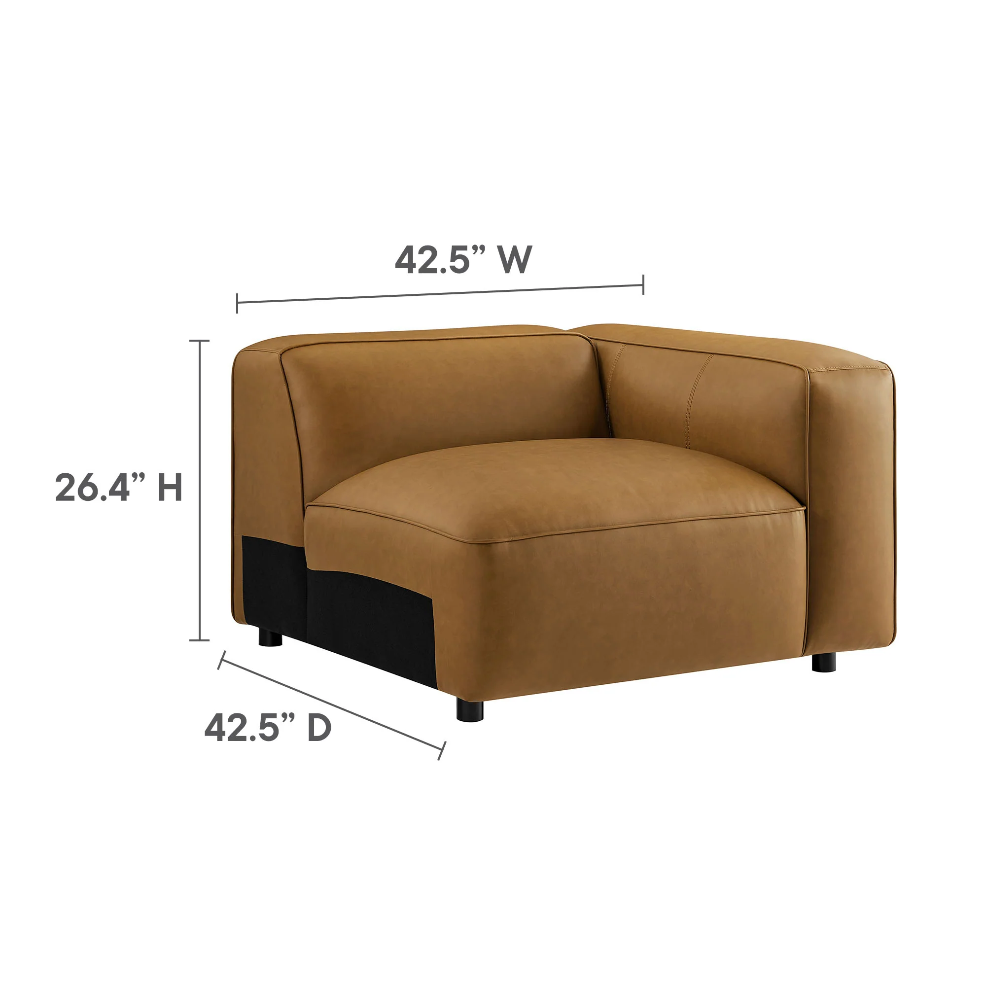 Auren 4-Piece Vegan Leather Modular Sofa Set by Modway - Image 8