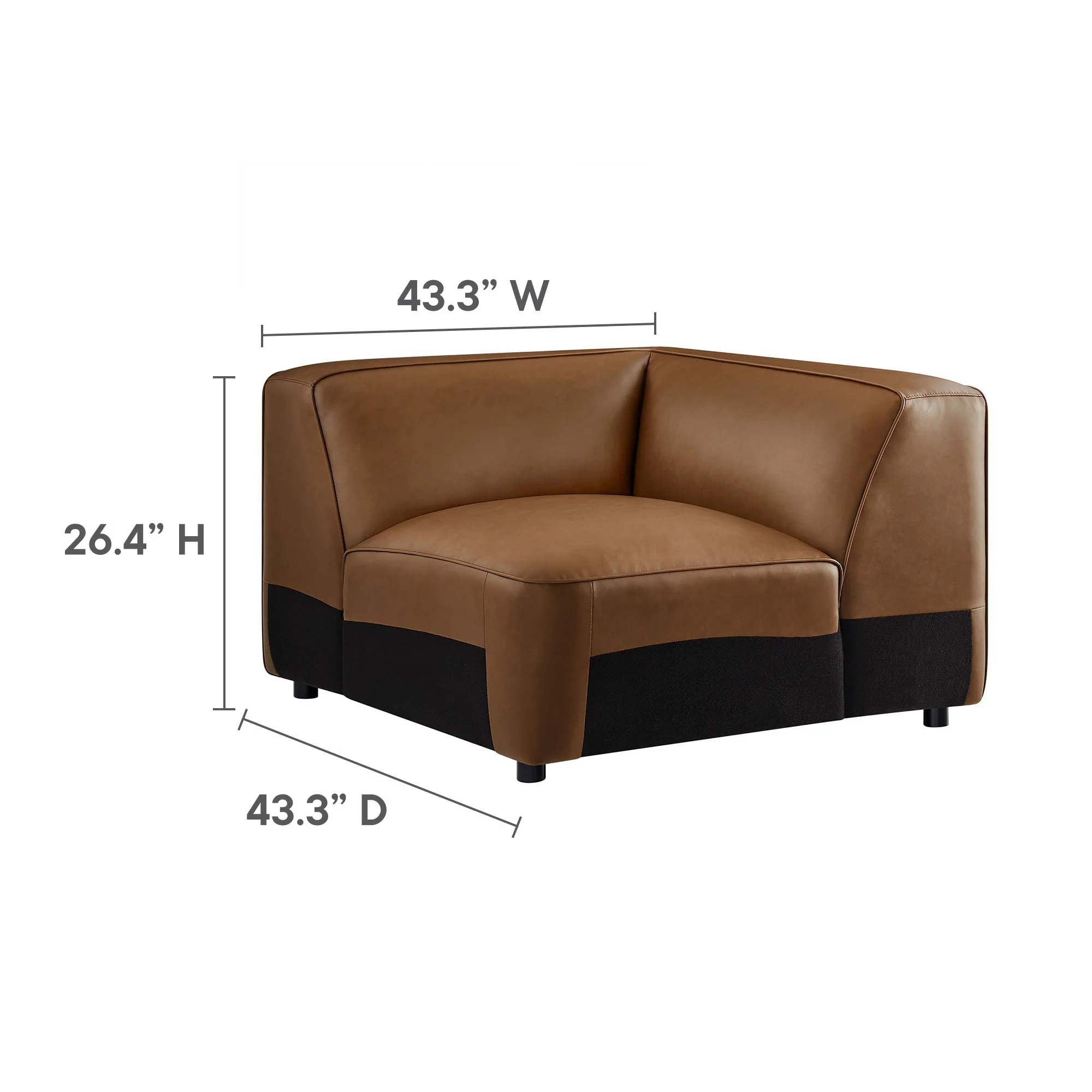 Auren 5-Piece Upholstered Vegan Leather Modular L-Shaped Sofa by Modway - Image 17