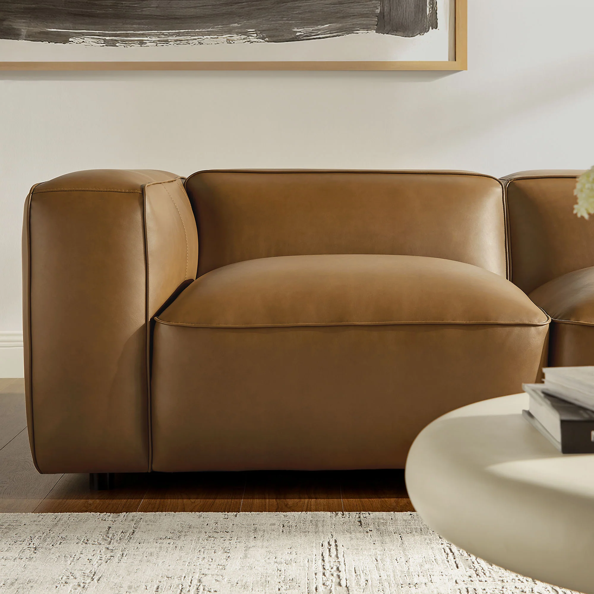 Auren 5-Piece Upholstered Vegan Leather Modular L-Shaped Sofa by Modway - Image 4