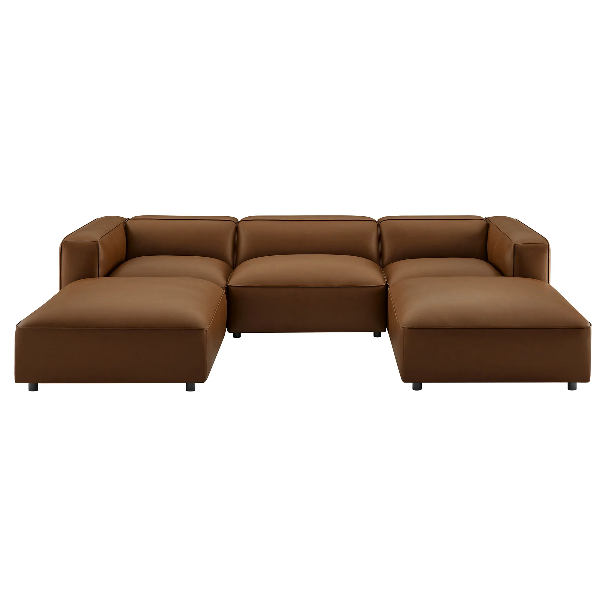 Auren 5-Piece Upholstered Vegan Leather Modular U-Shaped Sofa by Modway - Image 10