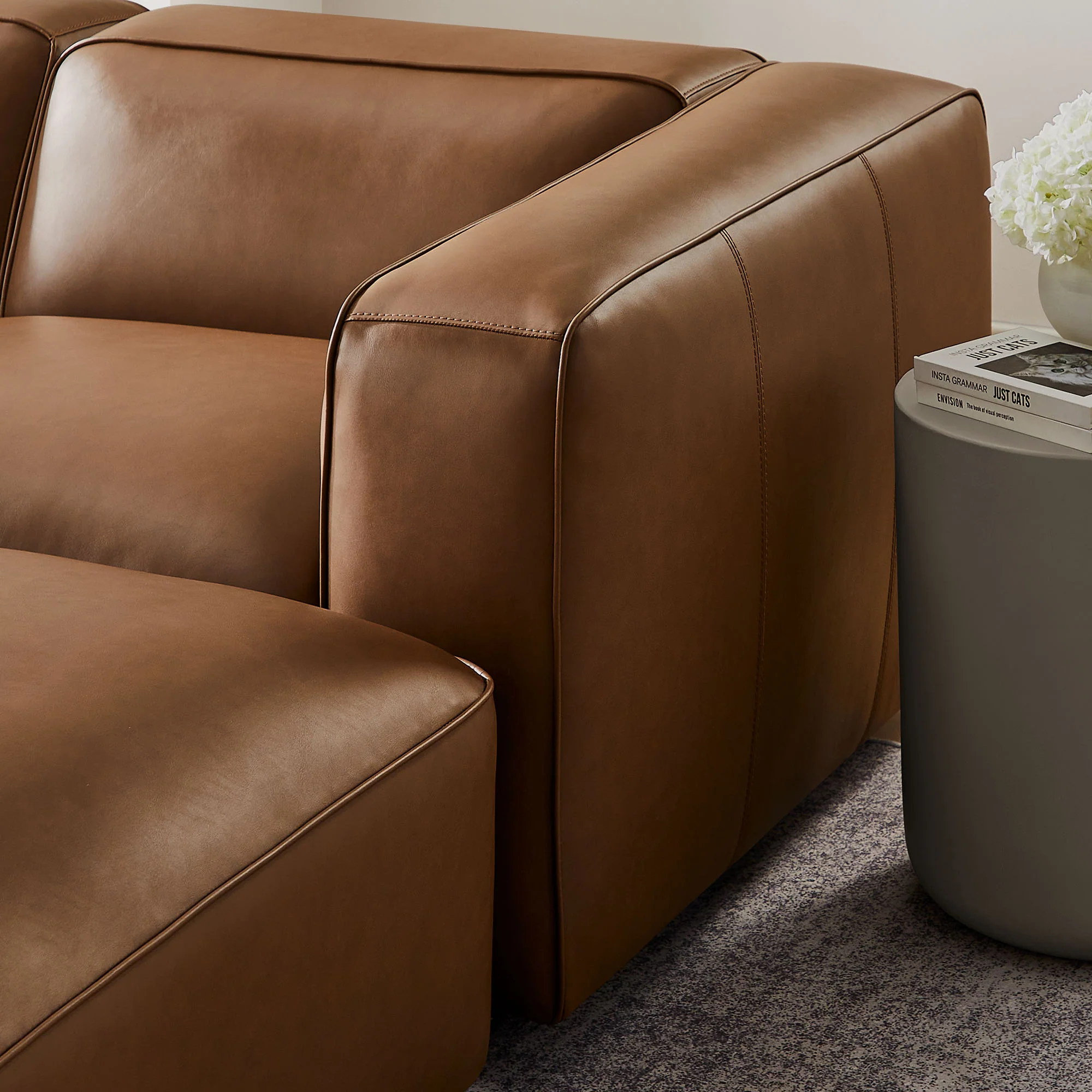 Auren 5-Piece Upholstered Vegan Leather Modular U-Shaped Sofa by Modway - Image 12