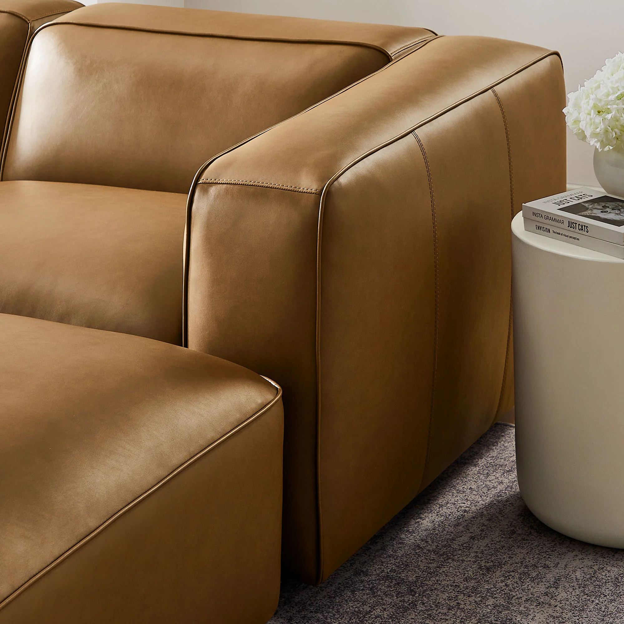 Auren 5-Piece Upholstered Vegan Leather Modular U-Shaped Sofa by Modway - Image 4