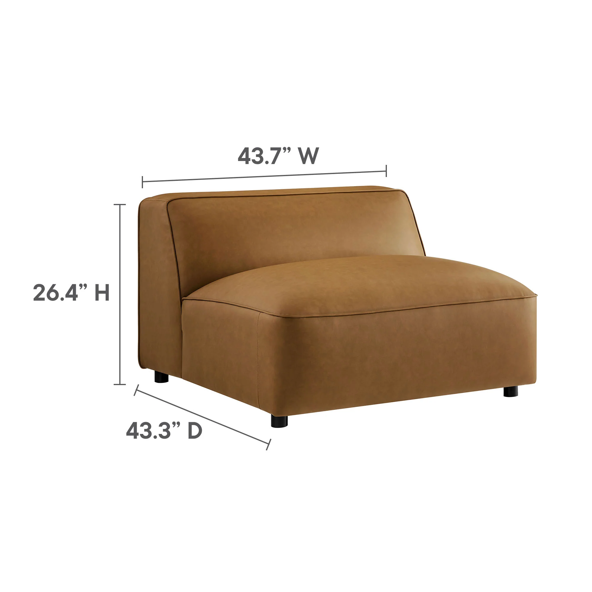 Auren 5-Piece Upholstered Vegan Leather Modular U-Shaped Sofa by Modway - Image 7