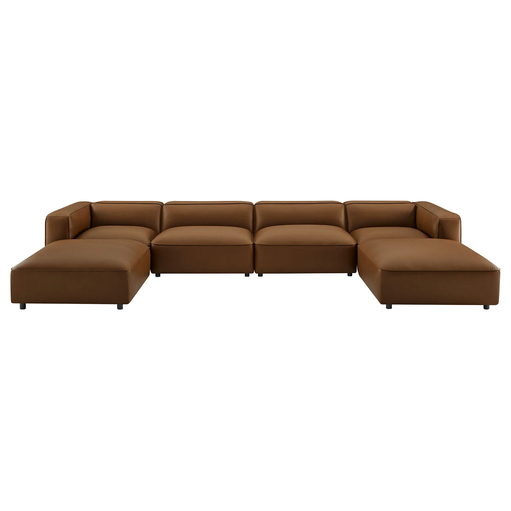 Auren 6-Piece Upholstered Vegan Leather Modular Sofa by Modway - Image 10