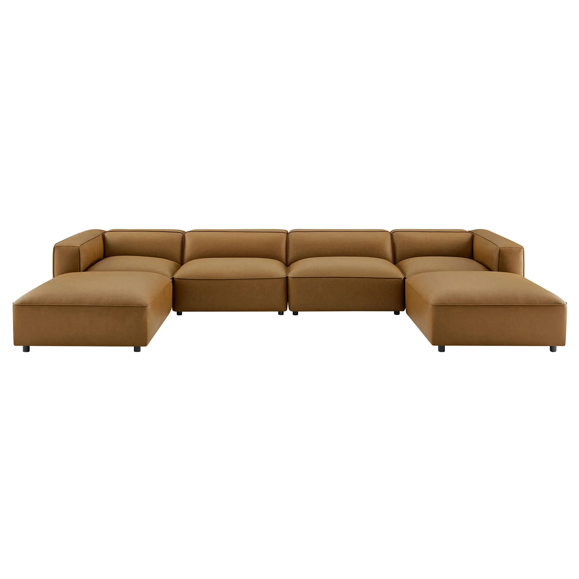 Auren 6-Piece Upholstered Vegan Leather Modular Sofa by Modway - Image 2