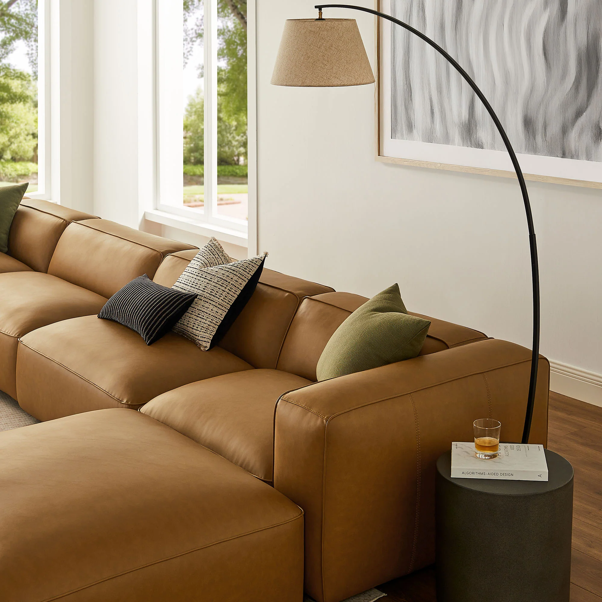 Auren 6-Piece Upholstered Vegan Leather Modular Sofa by Modway - Image 4