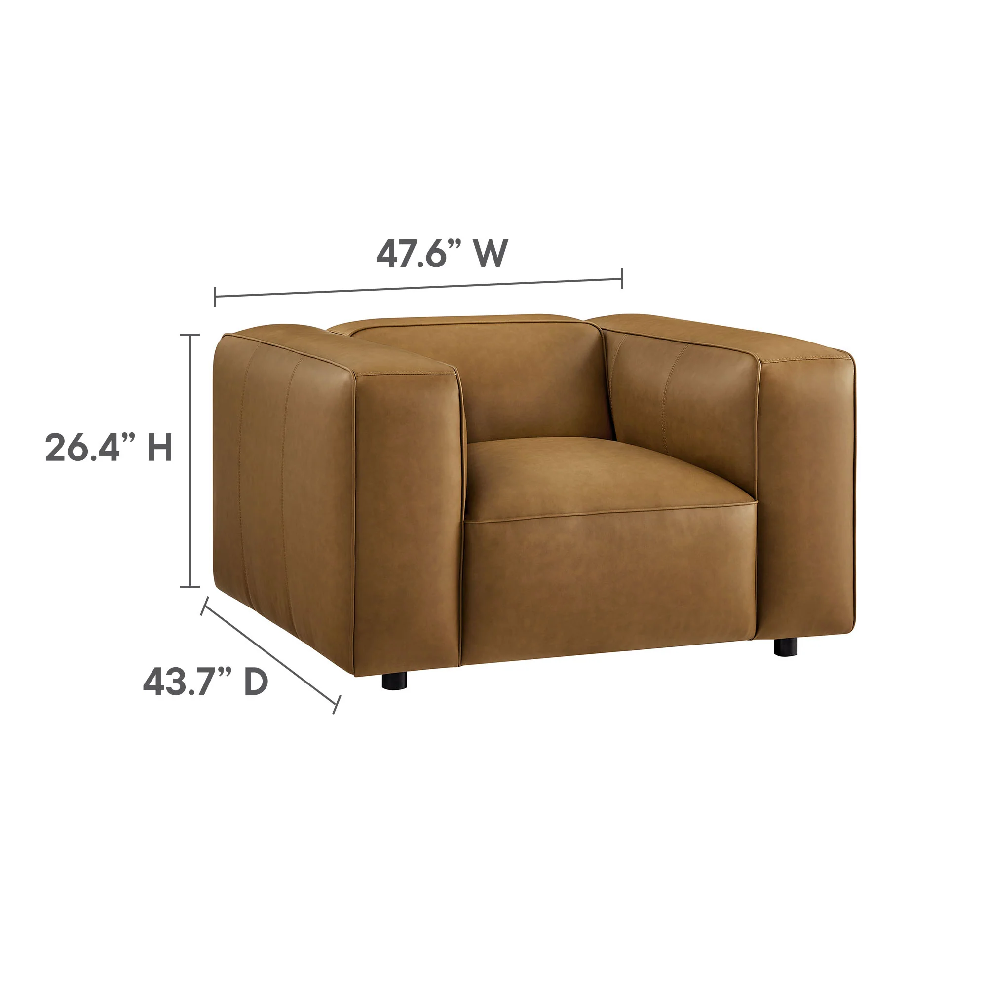 Auren Upholstered Vegan Leather Modular Armchair by Modway - Image 10