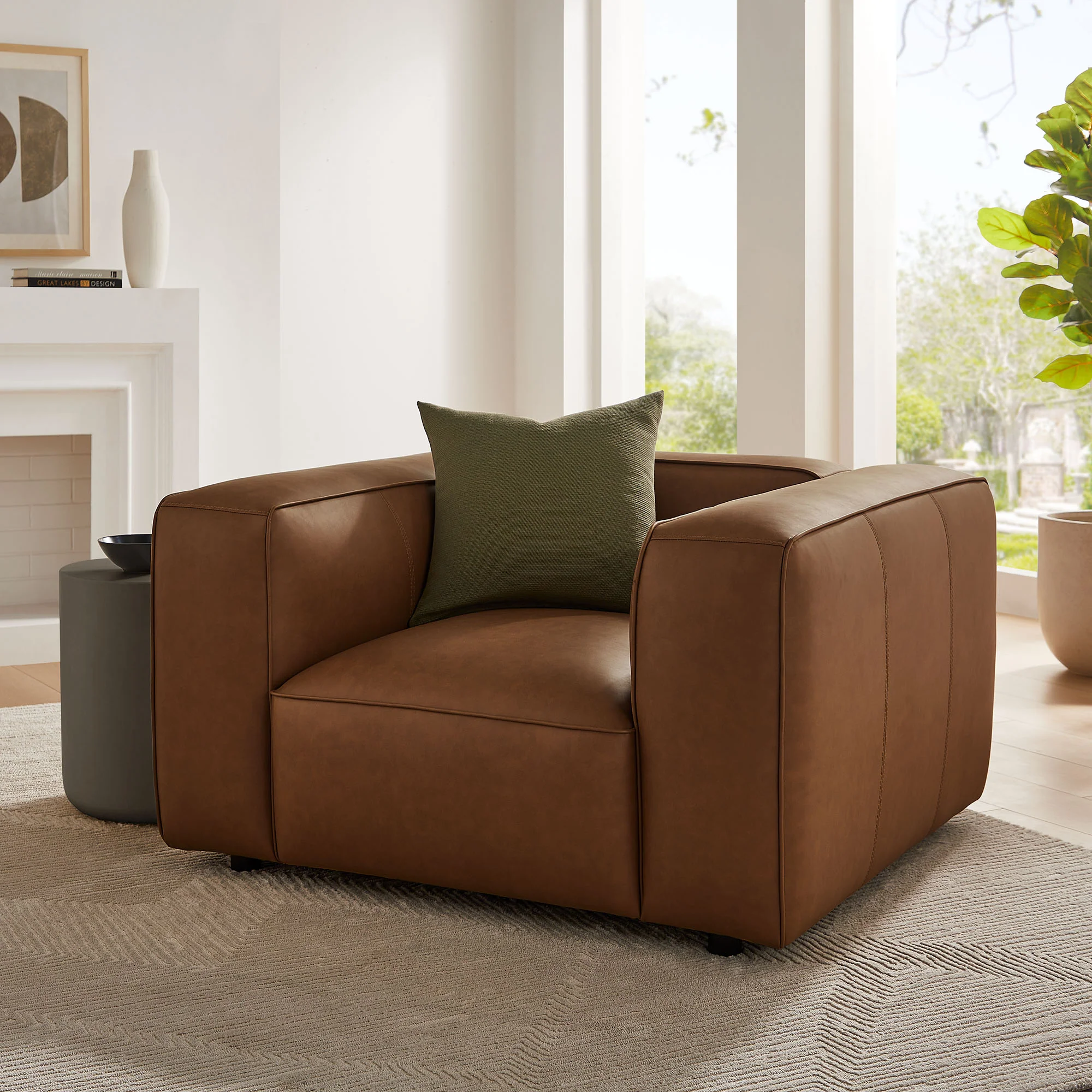Auren Upholstered Vegan Leather Modular Armchair by Modway - Image 18