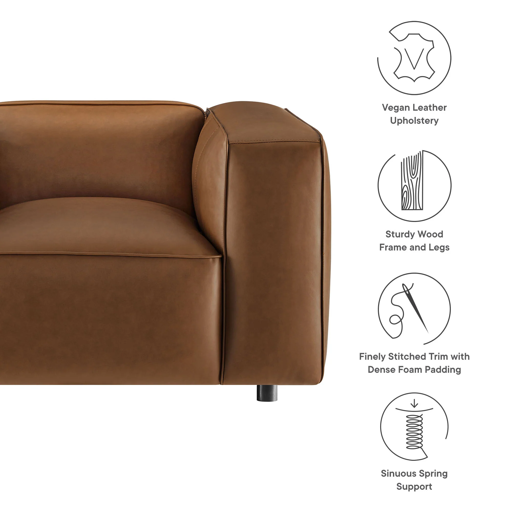 Auren Upholstered Vegan Leather Modular Armchair by Modway - Image 19