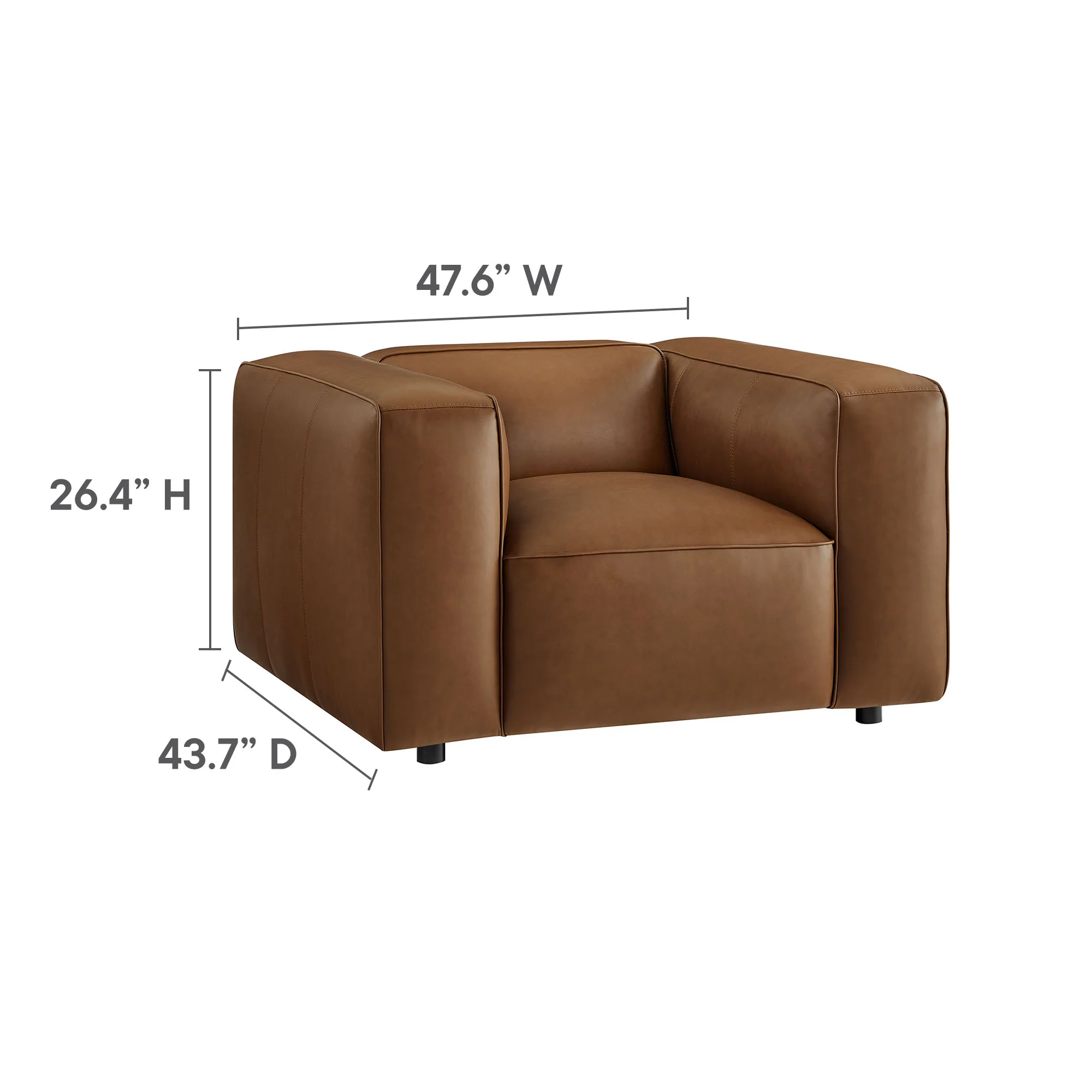 Auren Upholstered Vegan Leather Modular Armchair by Modway - Image 20