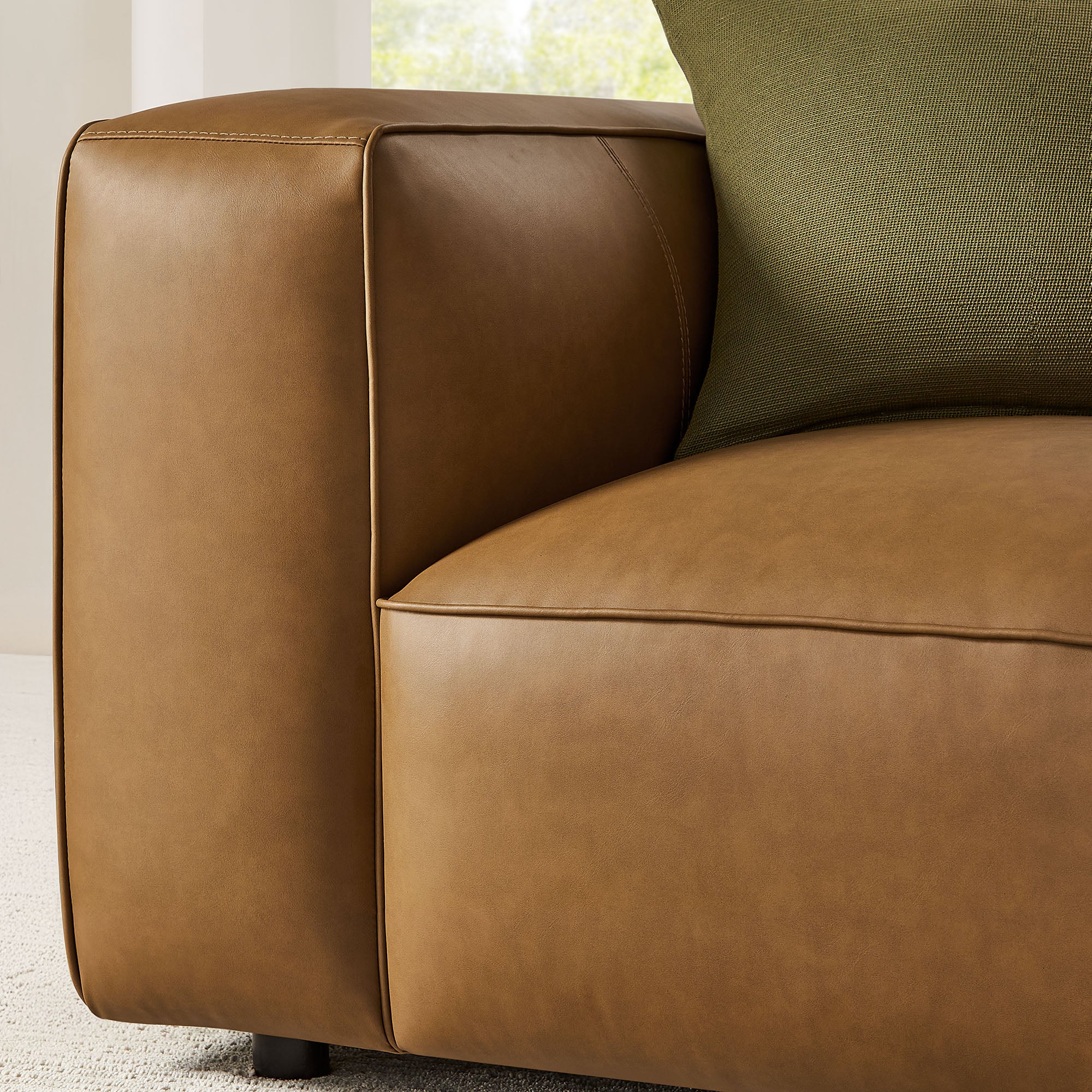 Auren Upholstered Vegan Leather Modular Armchair by Modway - Image 8
