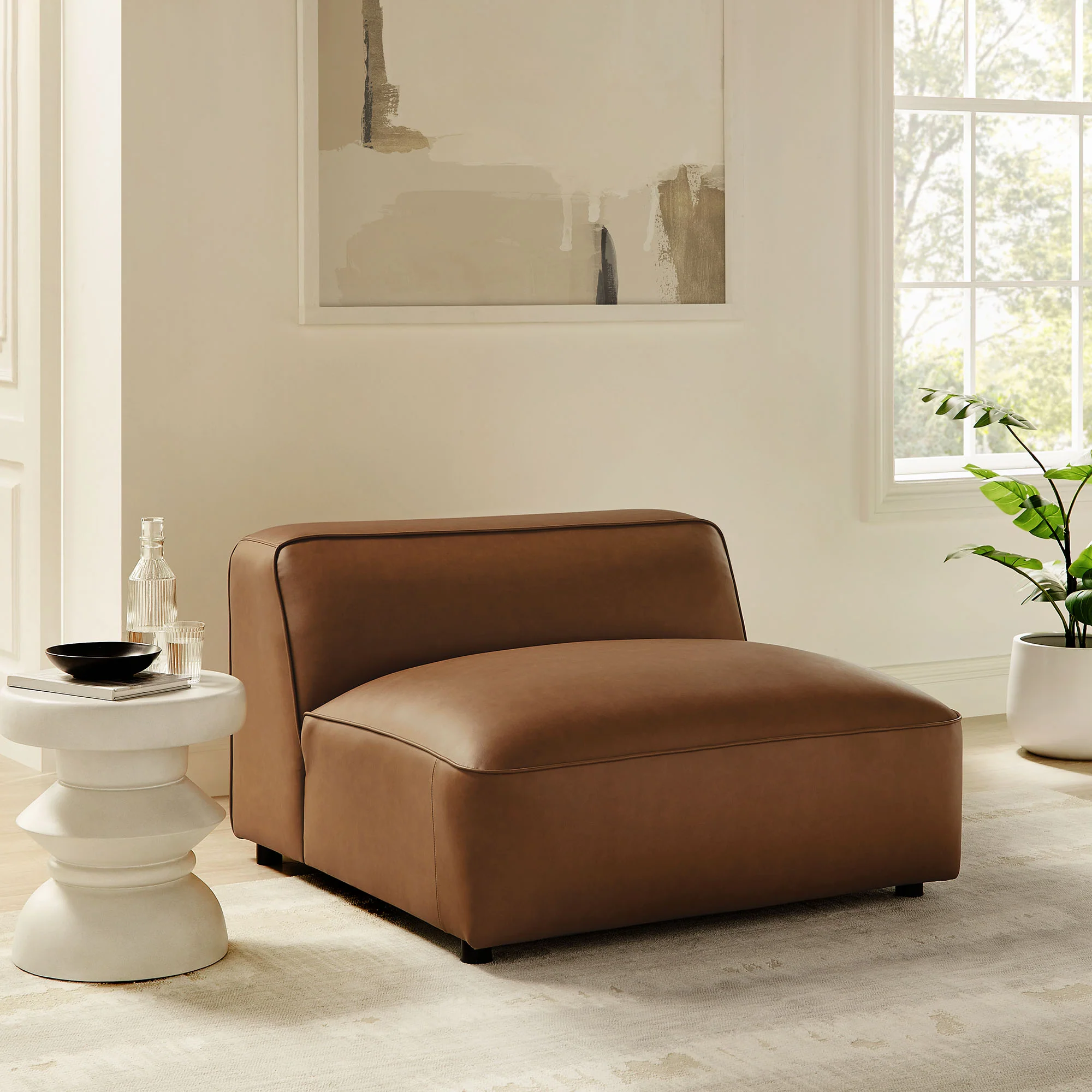 Auren Upholstered Vegan Leather Modular Armless Chair by Modway - Image 18