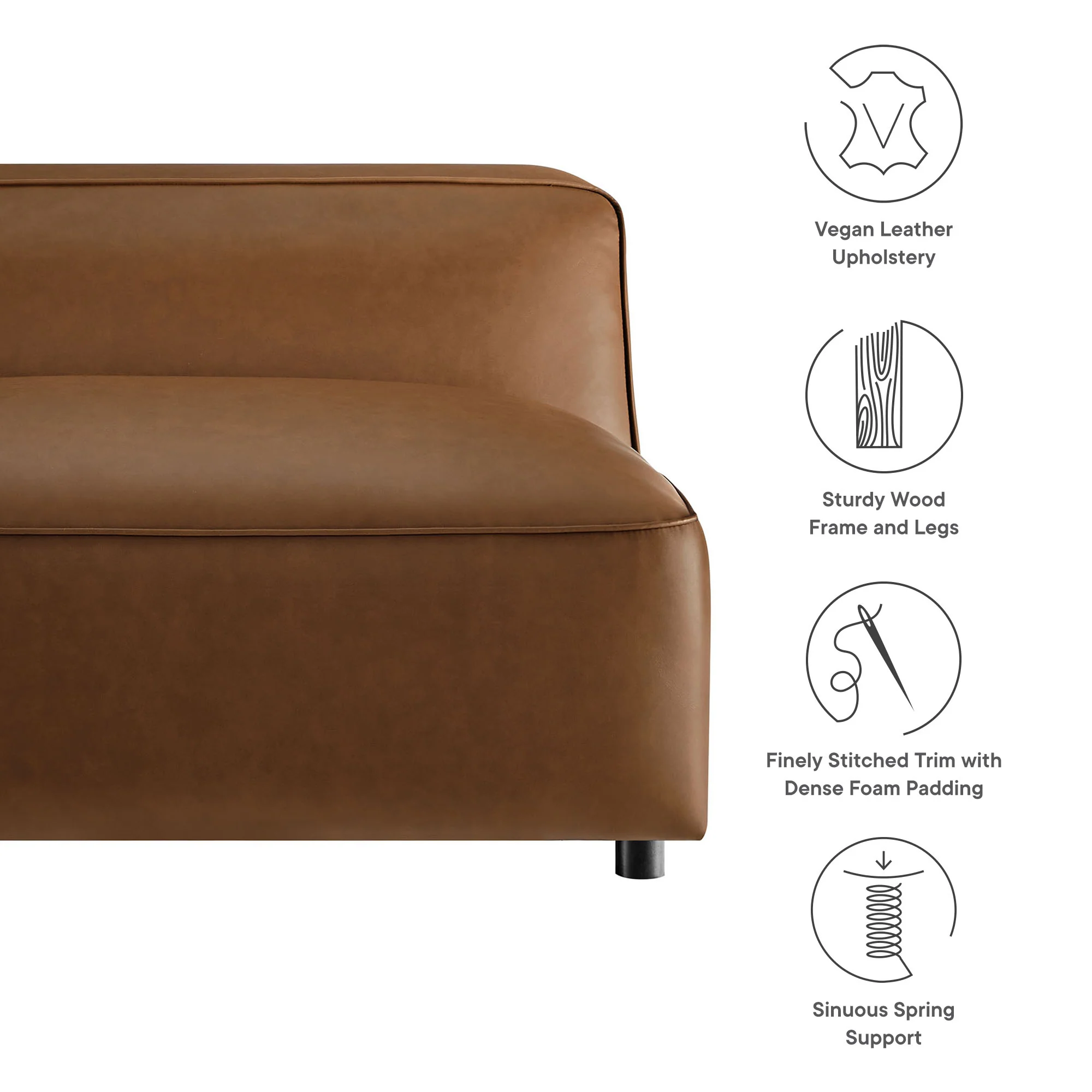 Auren Upholstered Vegan Leather Modular Armless Chair by Modway - Image 19