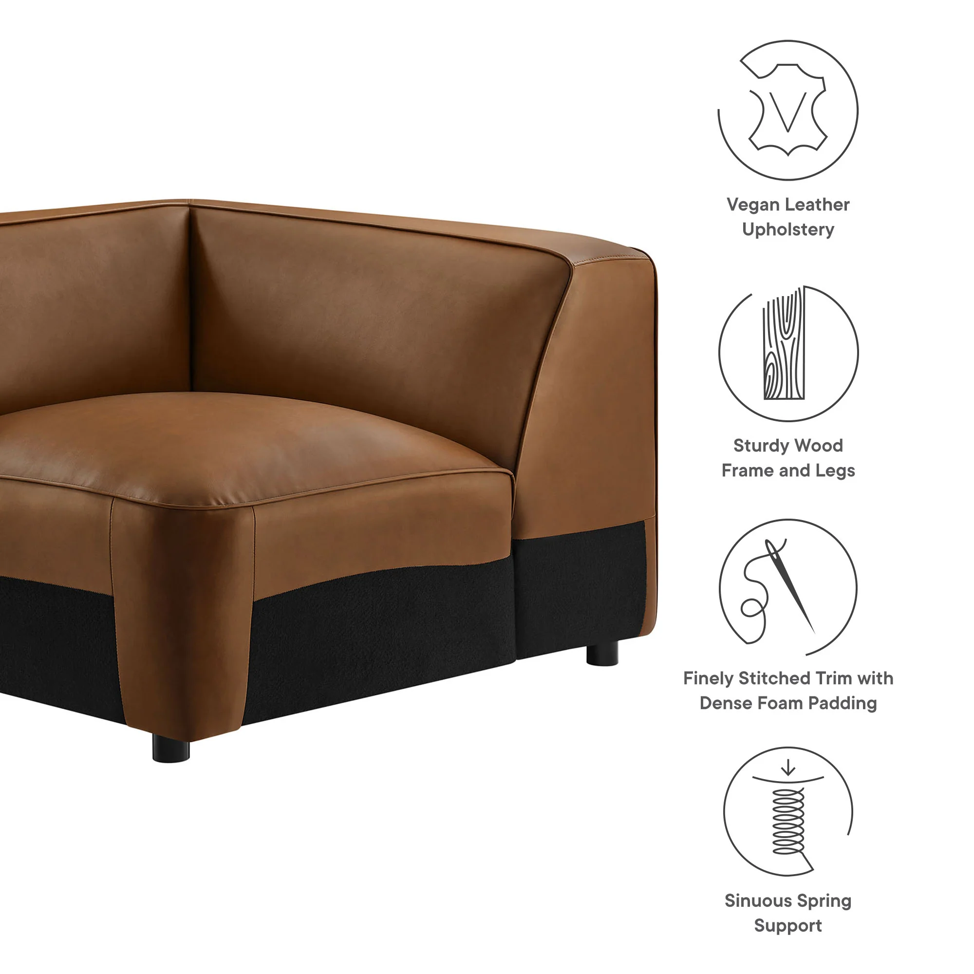 Auren Upholstered Vegan Leather Modular Corner Chair by Modway - Image 19