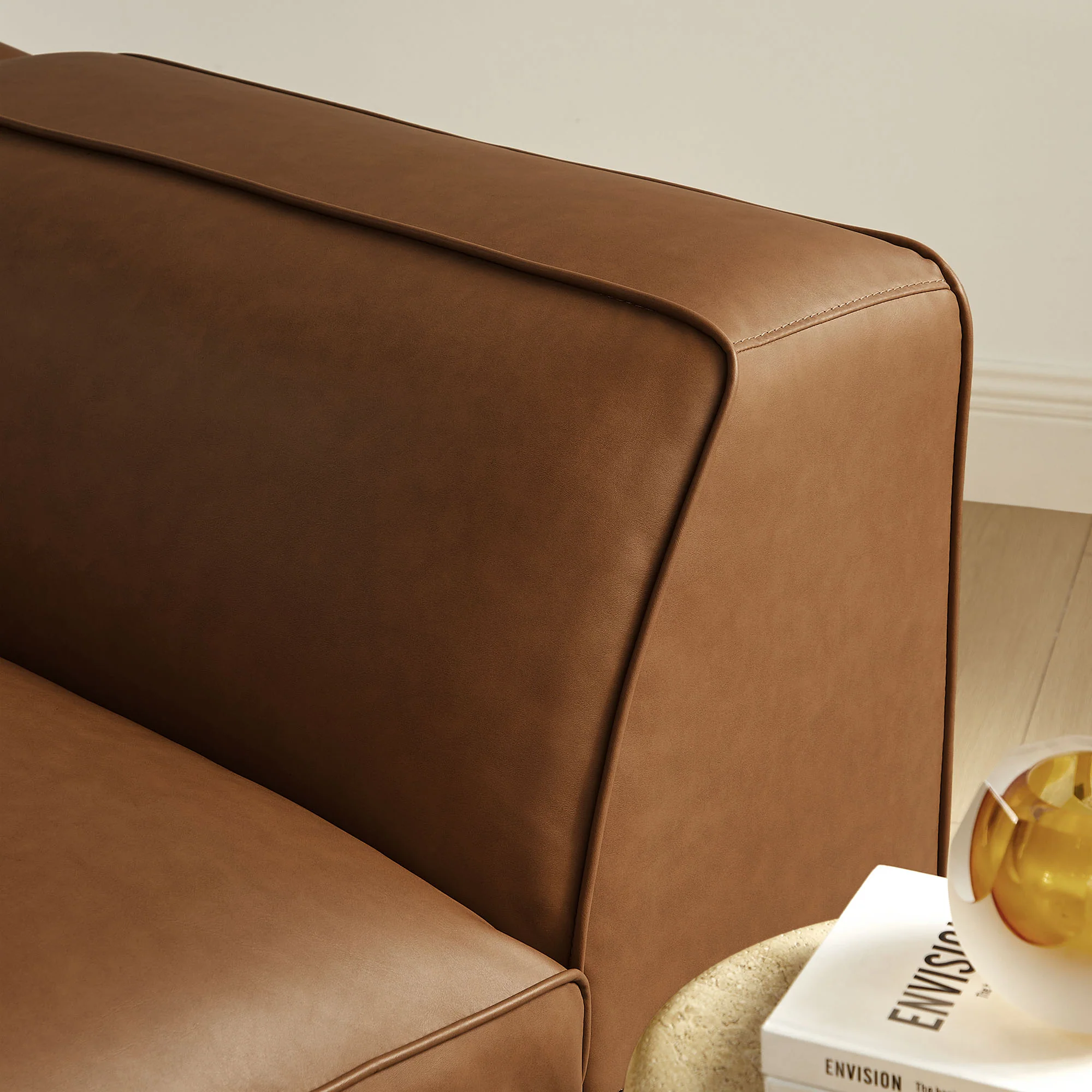 Auren Upholstered Vegan Leather Modular Left Armchair by Modway - Image 17