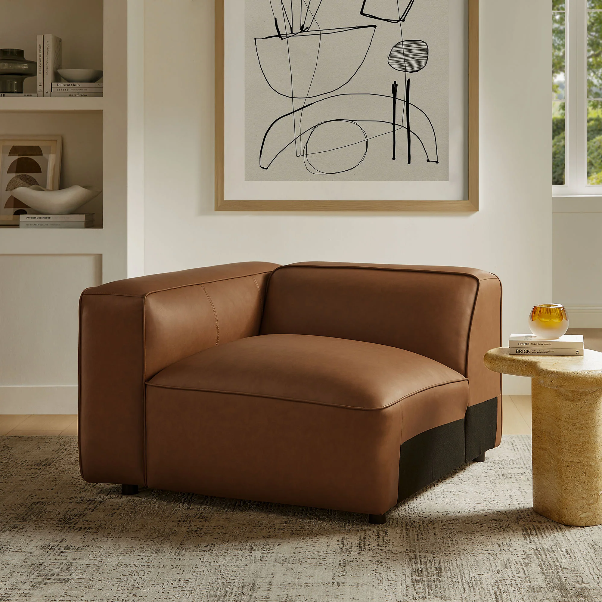 Auren Upholstered Vegan Leather Modular Left Armchair by Modway - Image 18