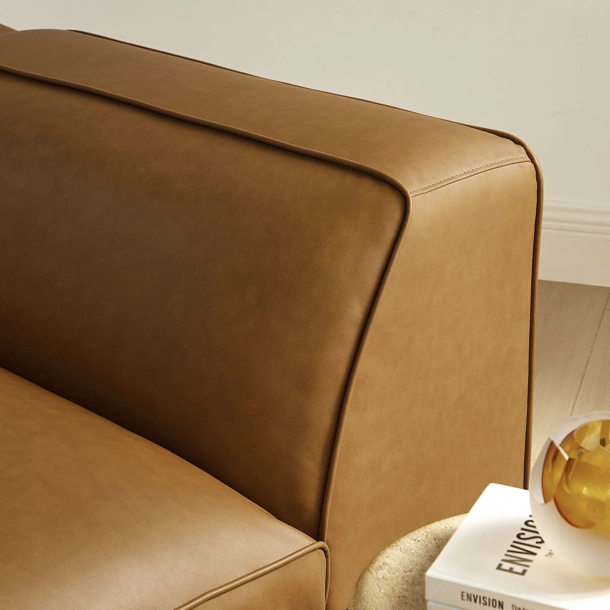 Auren Upholstered Vegan Leather Modular Left Armchair by Modway - Image 8