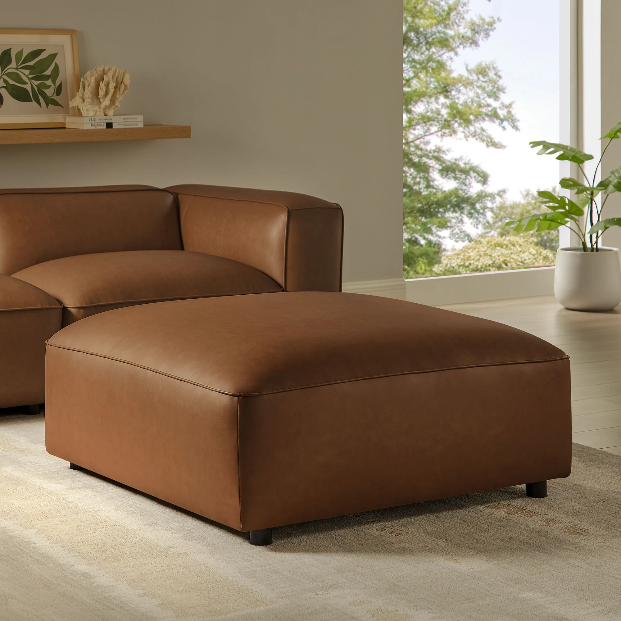 Auren Upholstered Vegan Leather Ottoman by Modway - Image 16