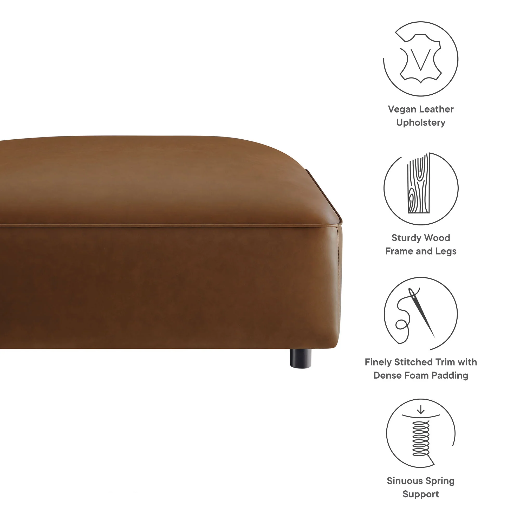 Auren Upholstered Vegan Leather Ottoman by Modway - Image 17