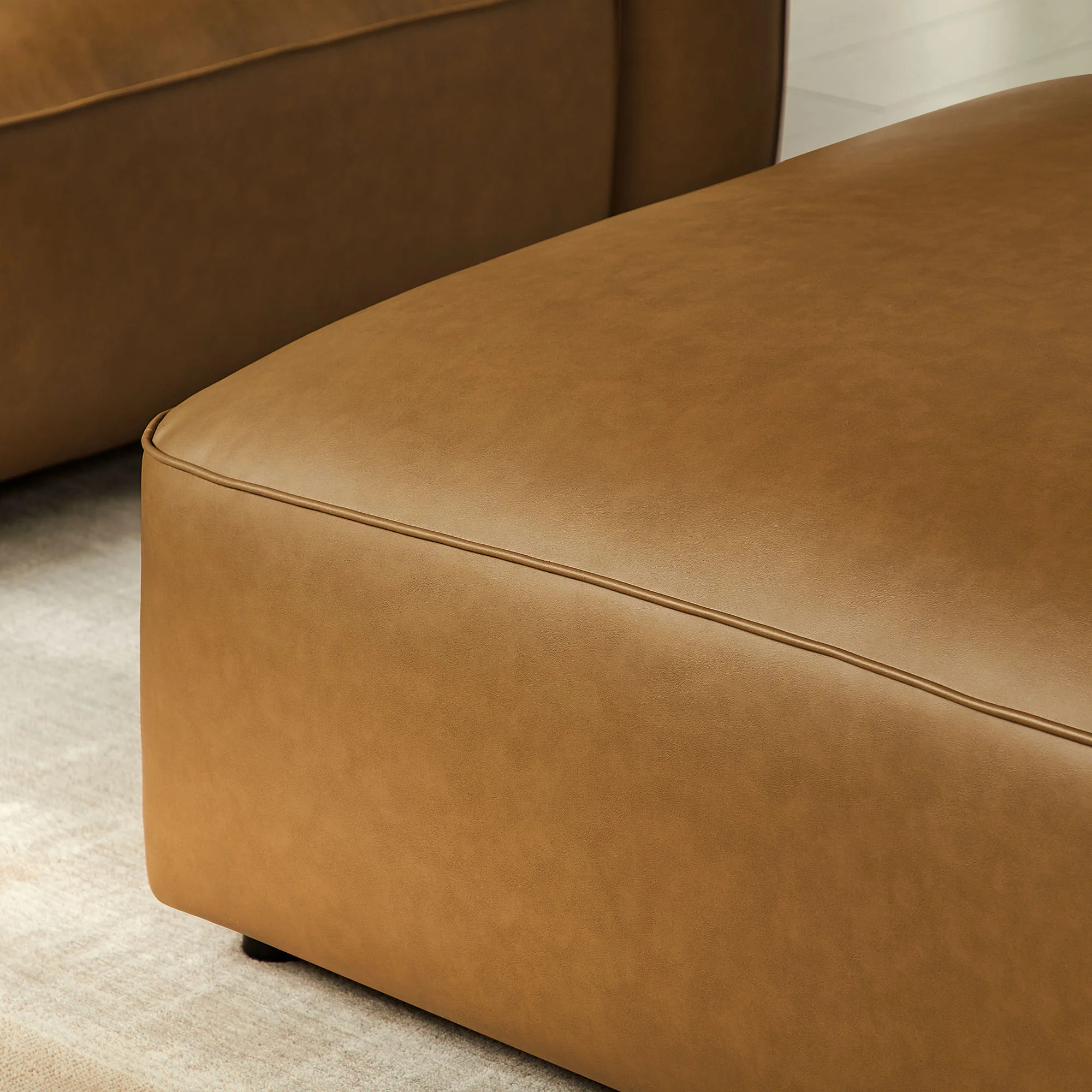 Auren Upholstered Vegan Leather Ottoman by Modway - Image 7