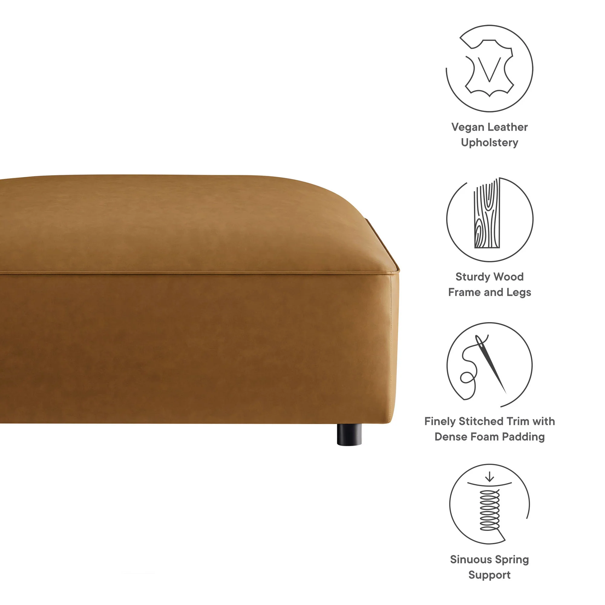 Auren Upholstered Vegan Leather Ottoman by Modway - Image 8