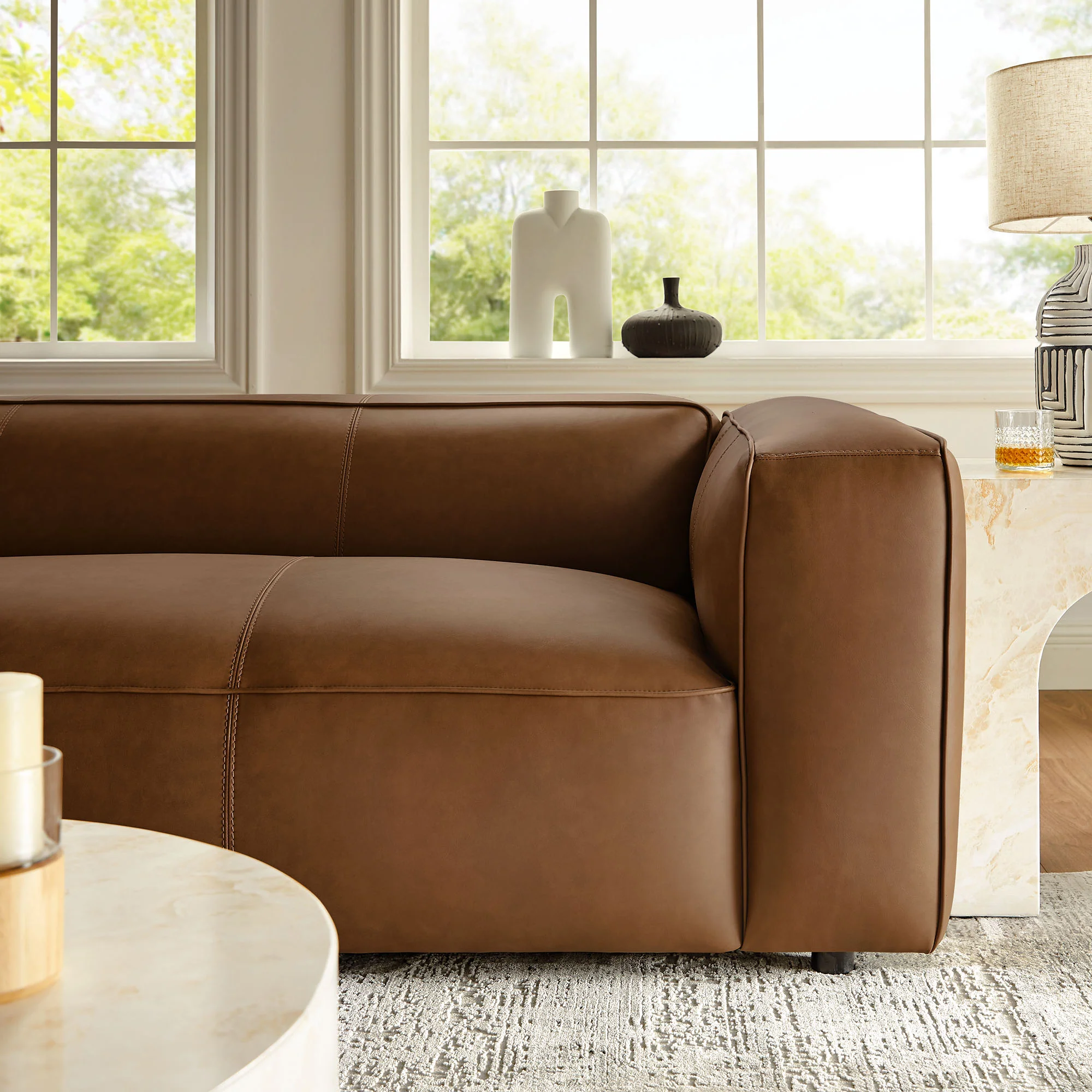 Auren Upholstered Vegan Leather Sofa by Modway - Image 17