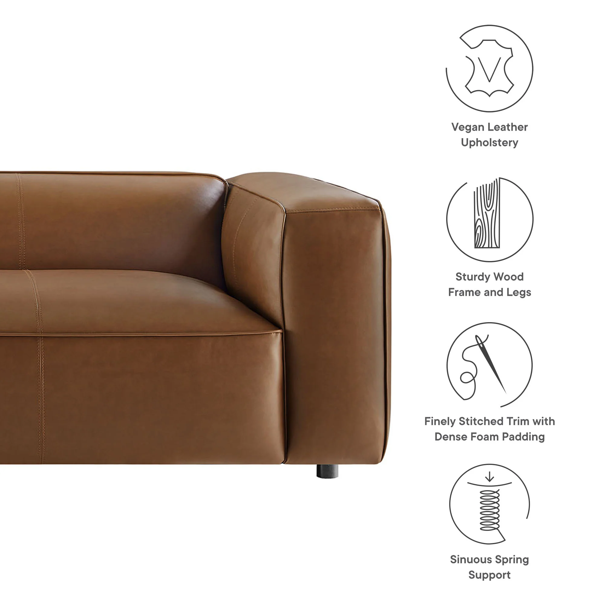 Auren Upholstered Vegan Leather Sofa by Modway - Image 19
