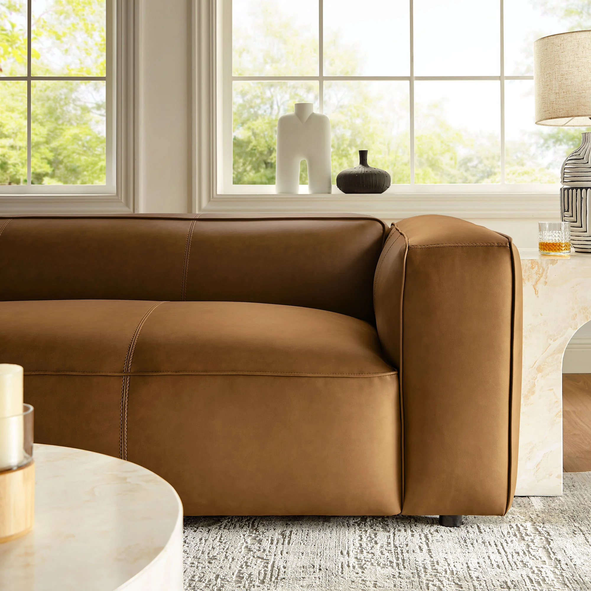 Auren Upholstered Vegan Leather Sofa by Modway - Image 8