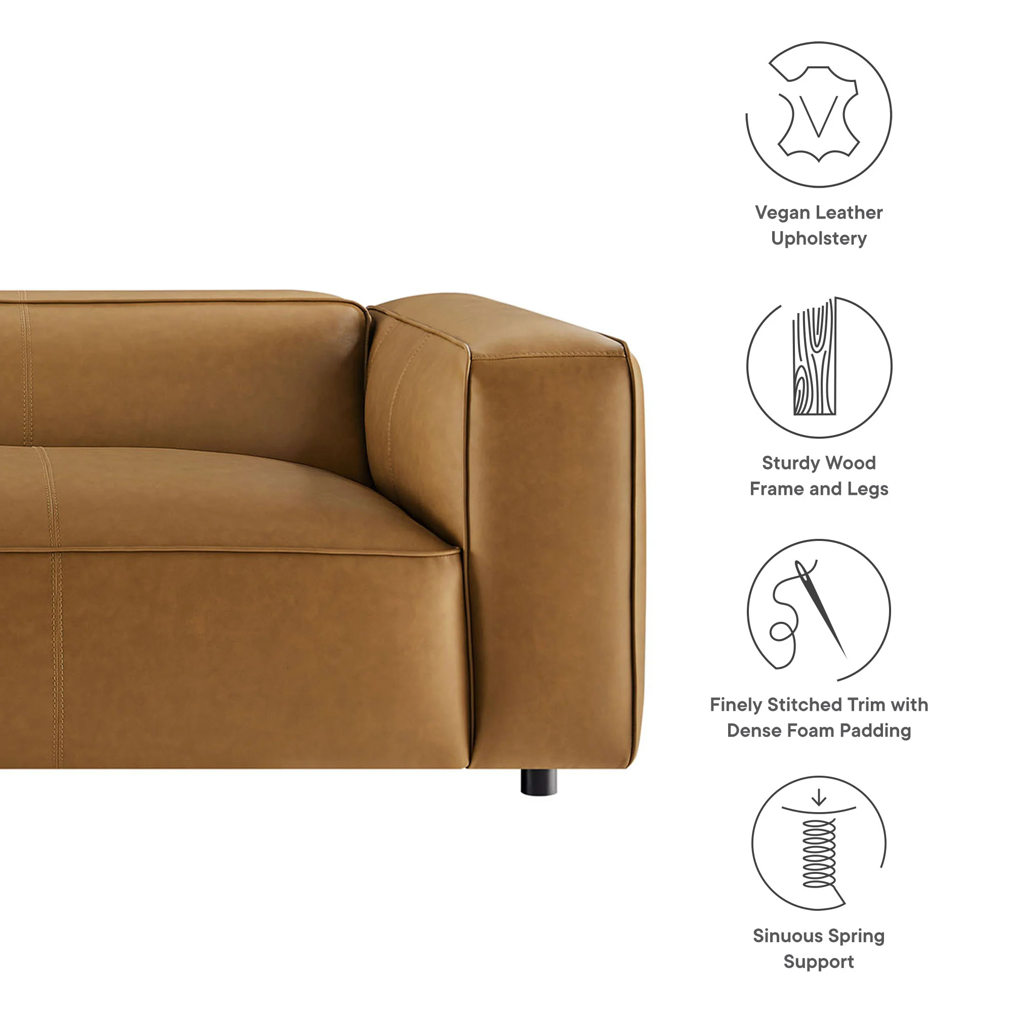 Auren Upholstered Vegan Leather Sofa by Modway - Image 9