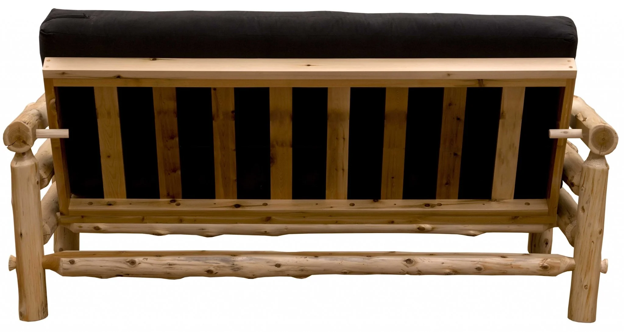 Authentic Log Cabin Natural Cedar Futon By Homeroots - Image 3