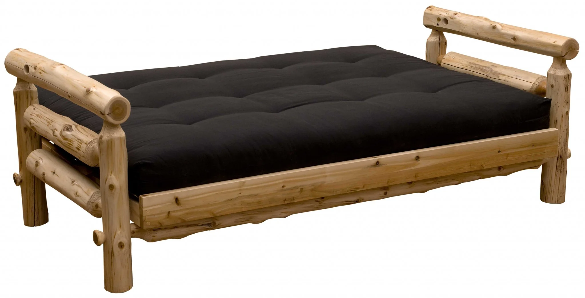 Authentic Log Cabin Natural Cedar Futon By Homeroots - Image 4