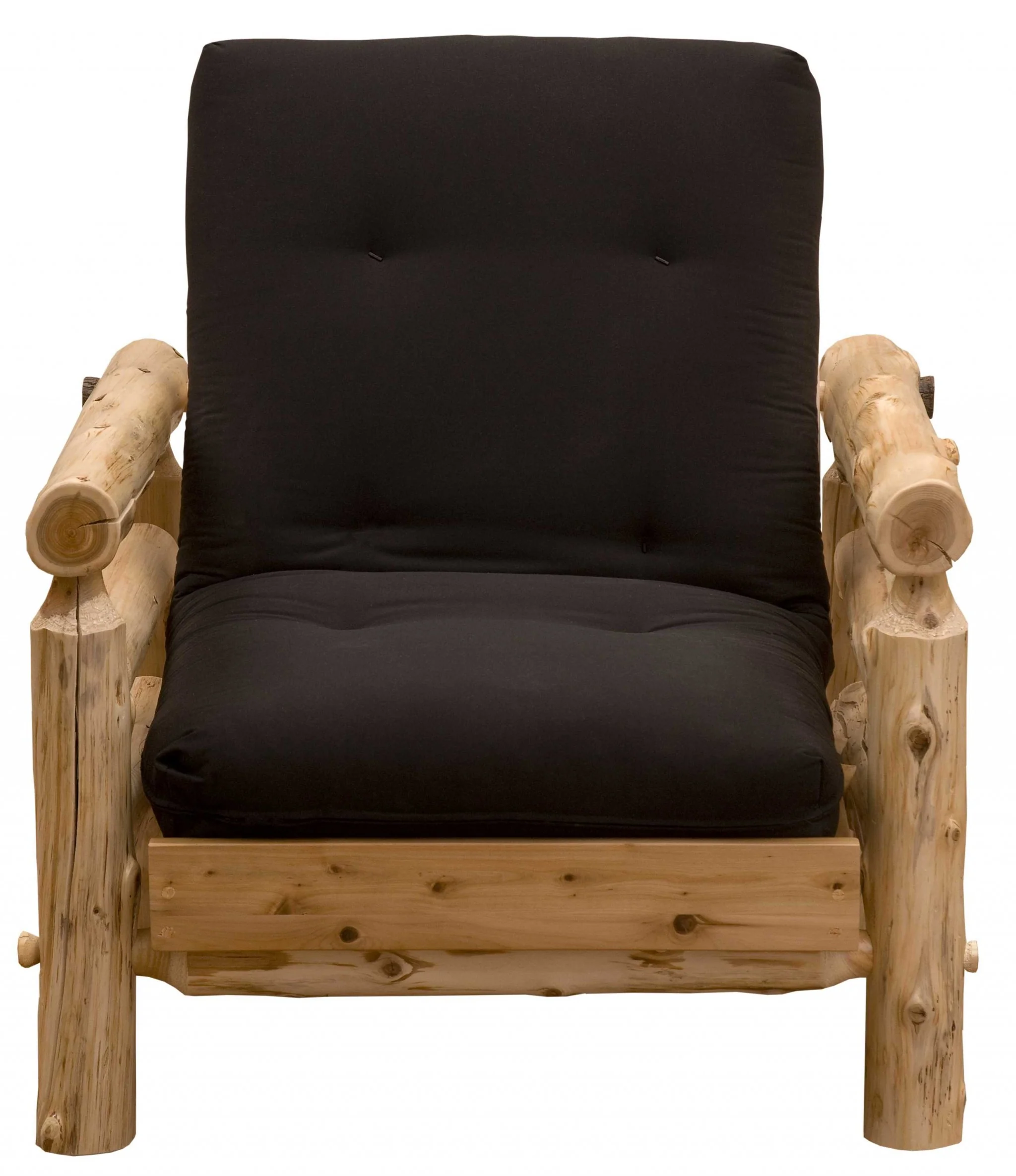 Authentic Log Cabin Natural Cedar Futon Chair And Ottoman Set By Homeroots - Image 2