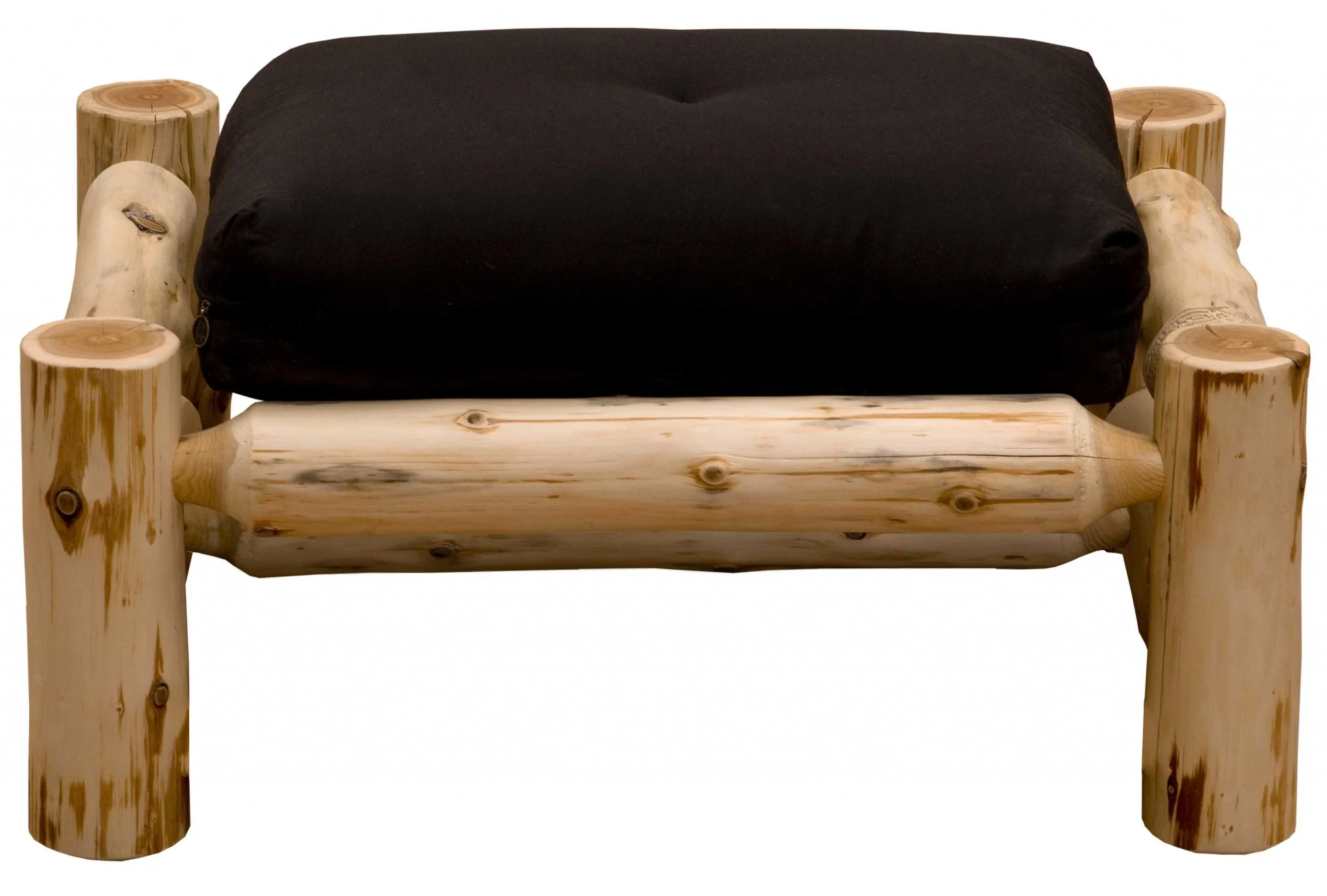 Authentic Log Cabin Natural Cedar Futon Chair And Ottoman Set By Homeroots - Image 3